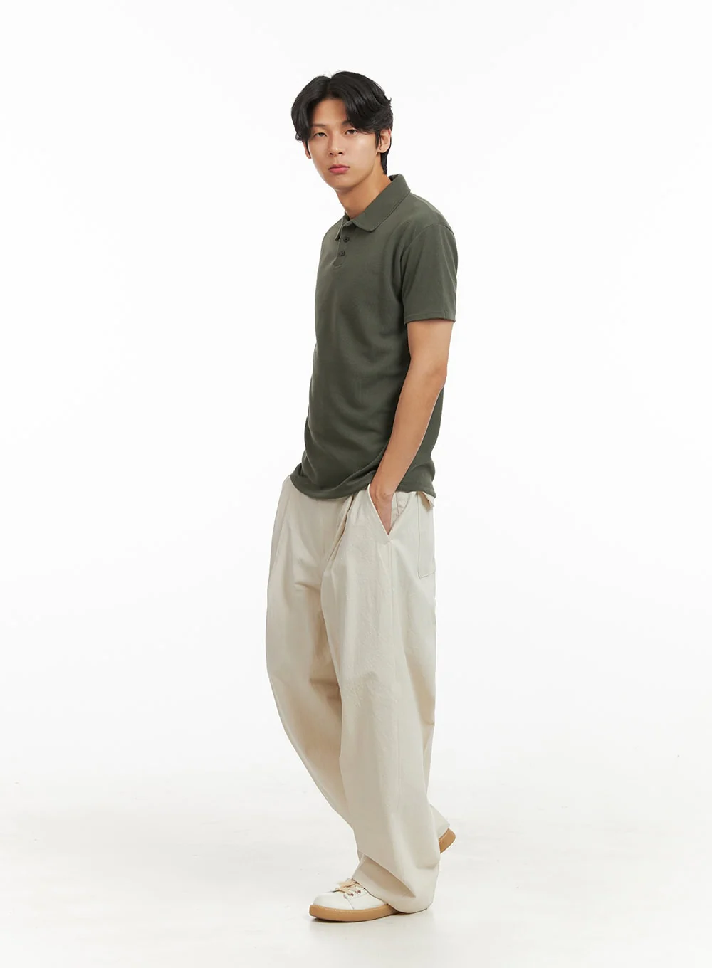 Men's Basic Short Sleeve Polo Shirt (Dark Green) IY416 - Image 6
