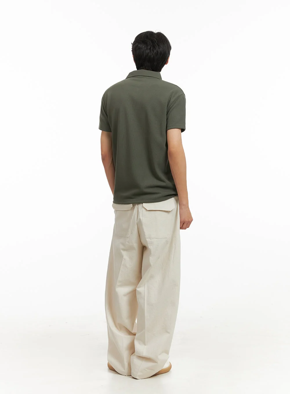 Men's Basic Short Sleeve Polo Shirt (Dark Green) IY416 - Image 7