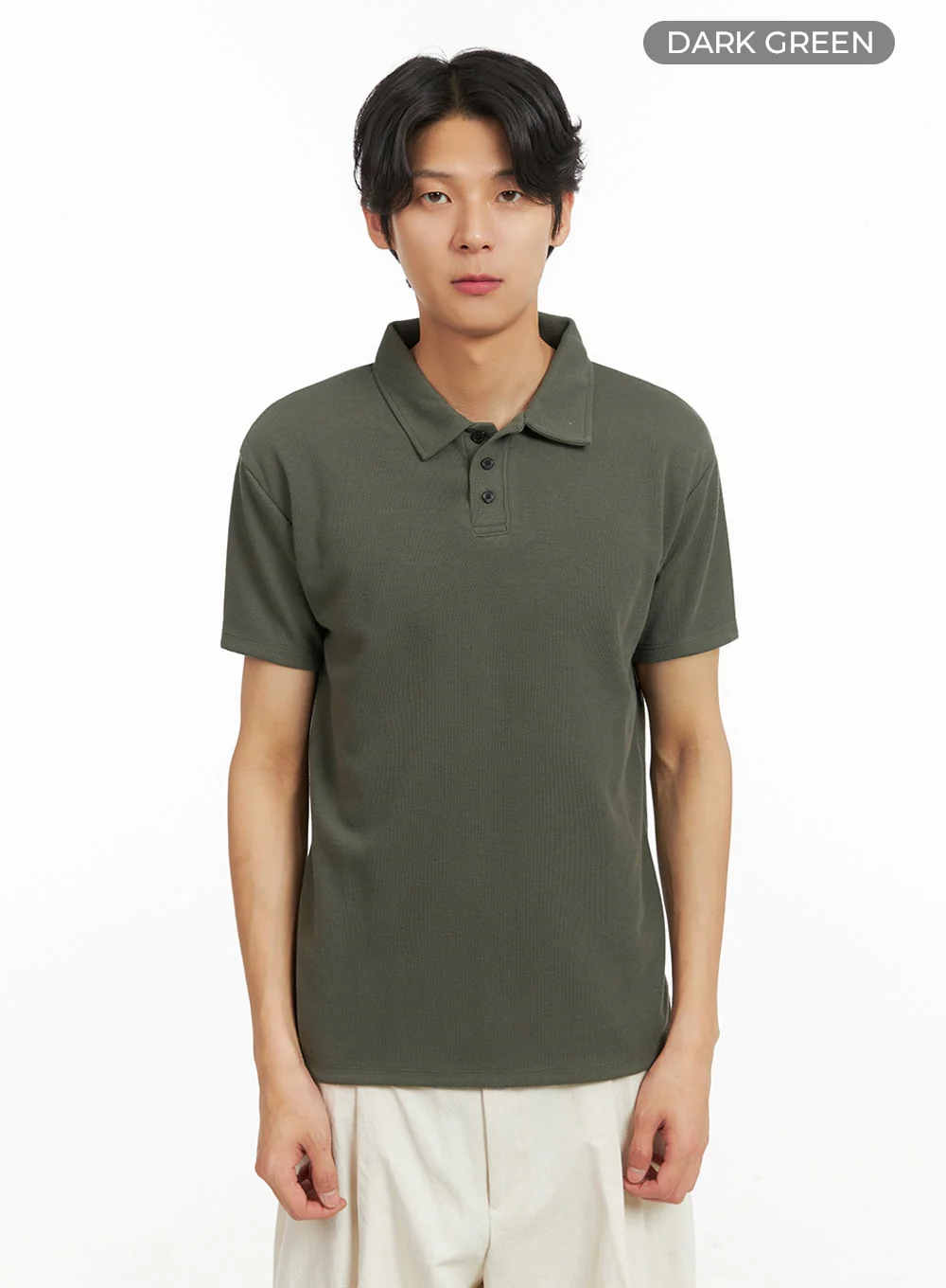 Men's Basic Short Sleeve Polo Shirt (Dark Green) IY416 - Image 8