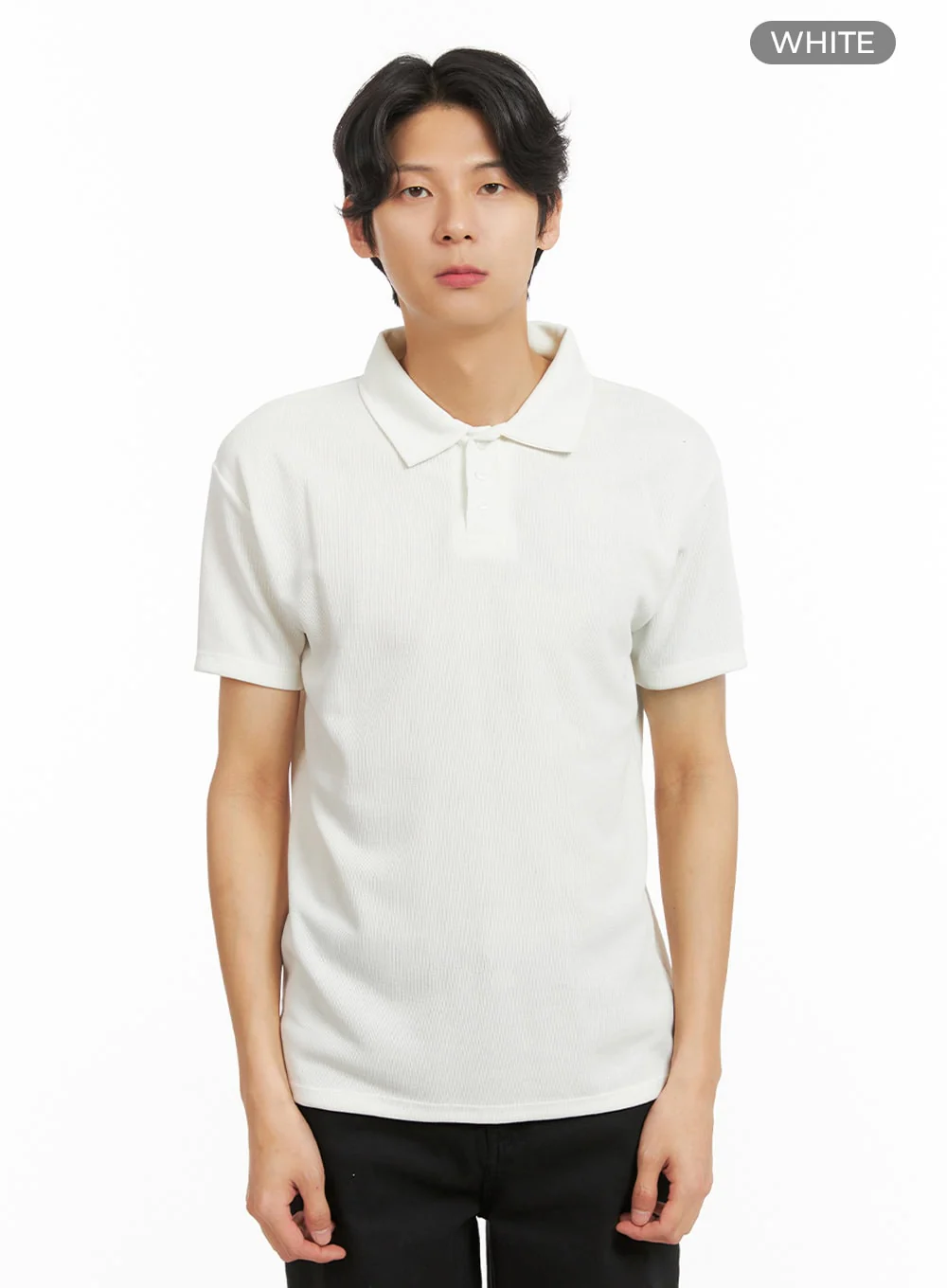 Men's Basic Short Sleeve Polo Shirt (White) IY416 - Image 8