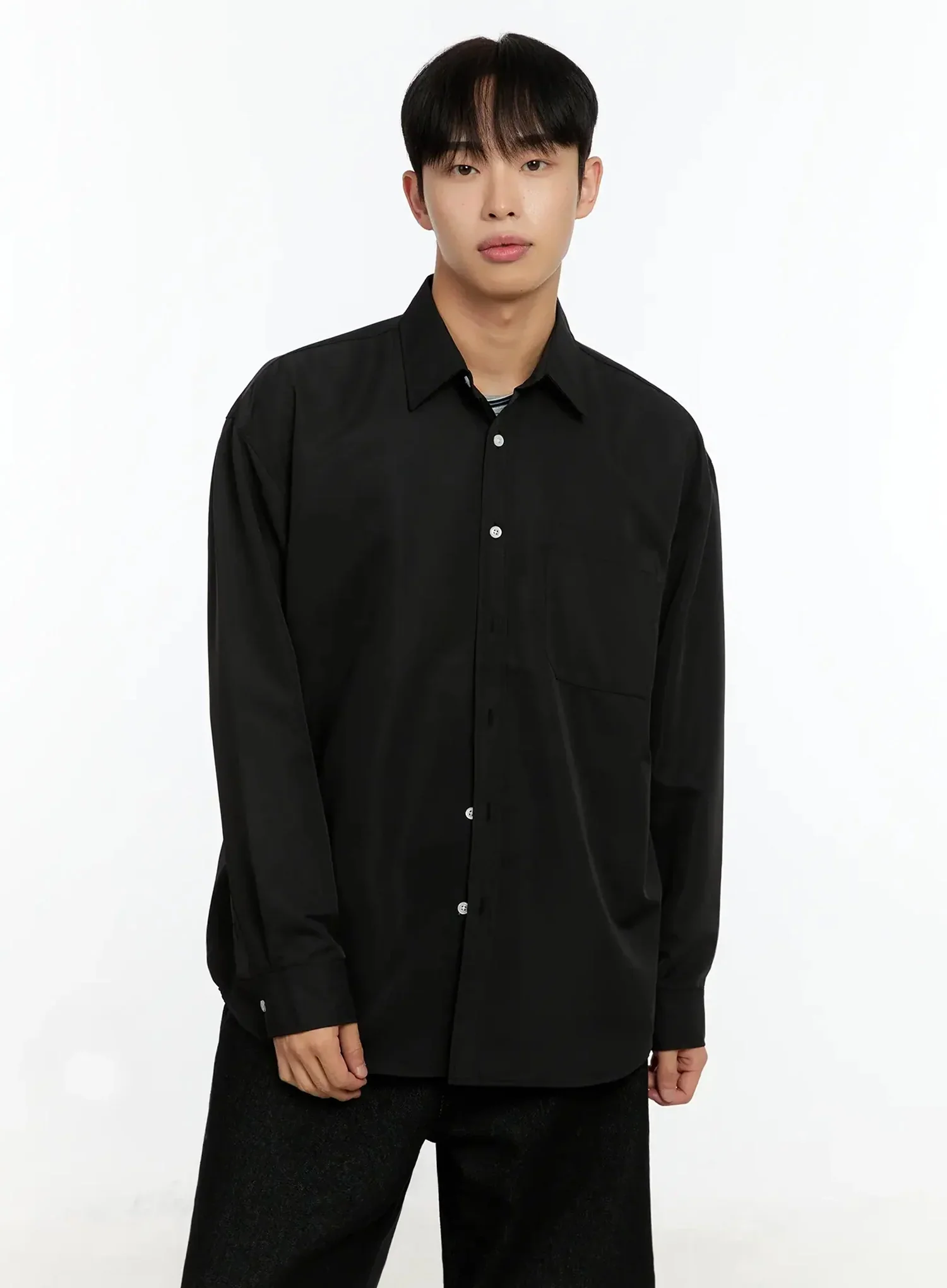 Men's Basic Tencel Button-Up Shirt IN525 - Image 2