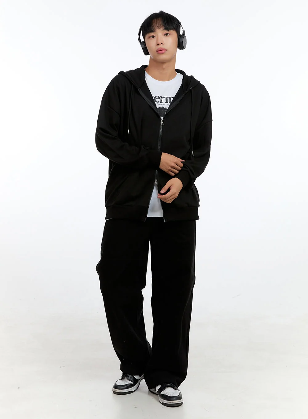 Men's Basic Two-Way Zip-Up Hoodie IG422 - Image 2