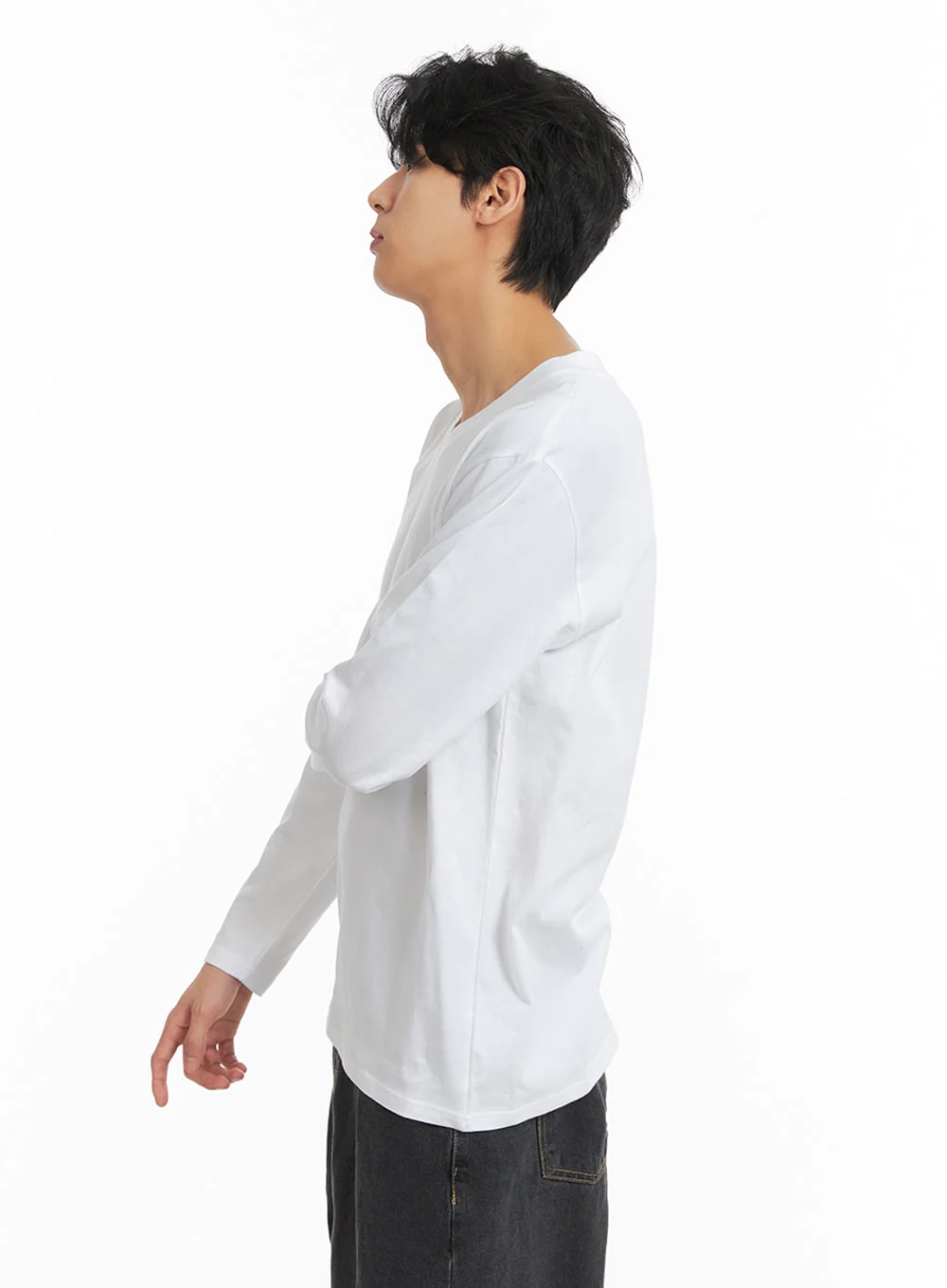 Men's Basic V-Neck Long Sleeve T-Shirt IA401 - Image 5