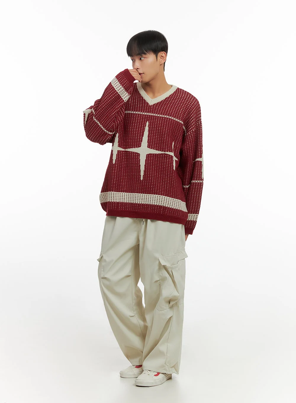 Men's Basic Wide Cargo Pants IO420 - Image 6