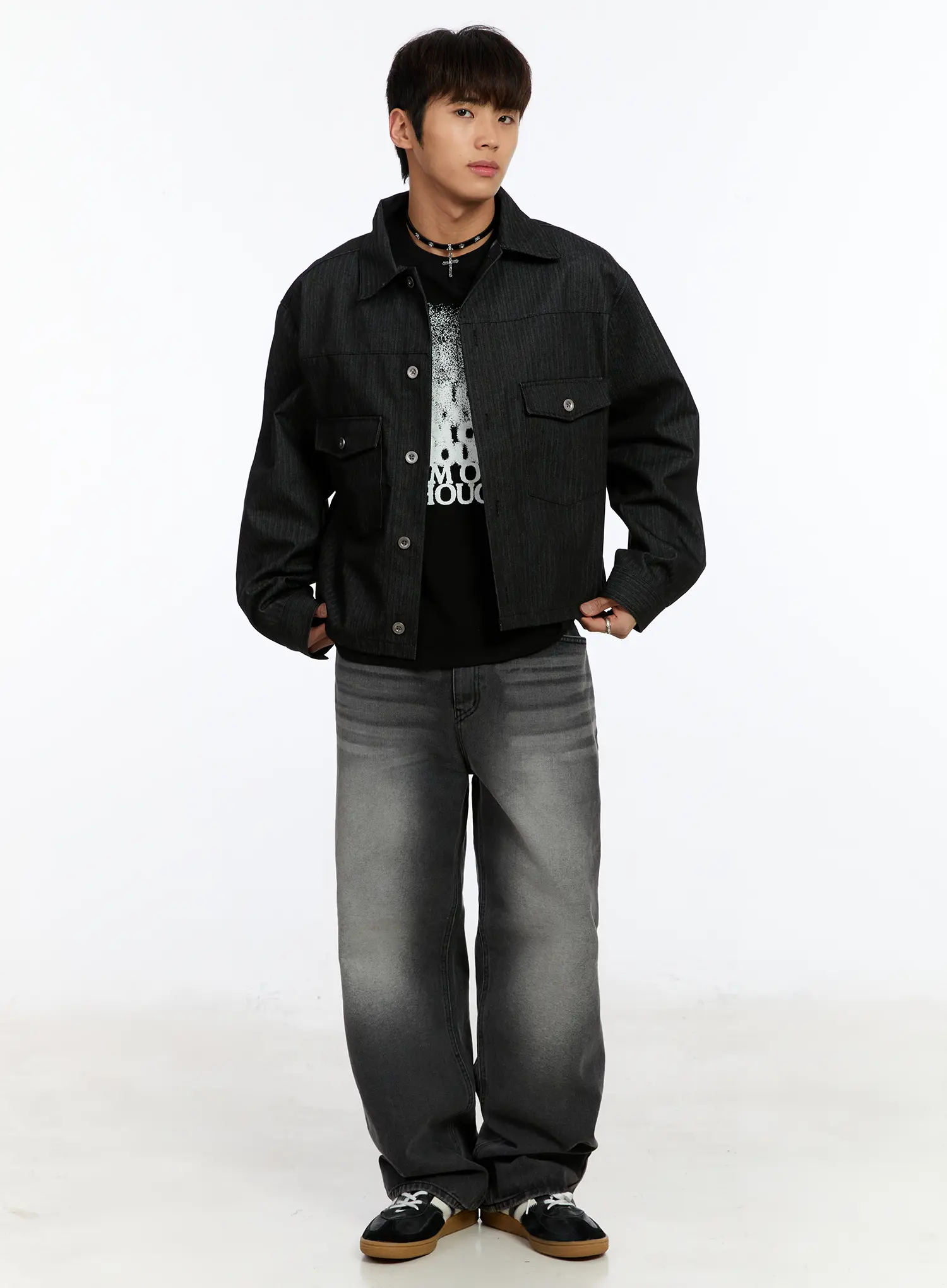 Men's Black Graphic T-Shirt IM530 - Image 3