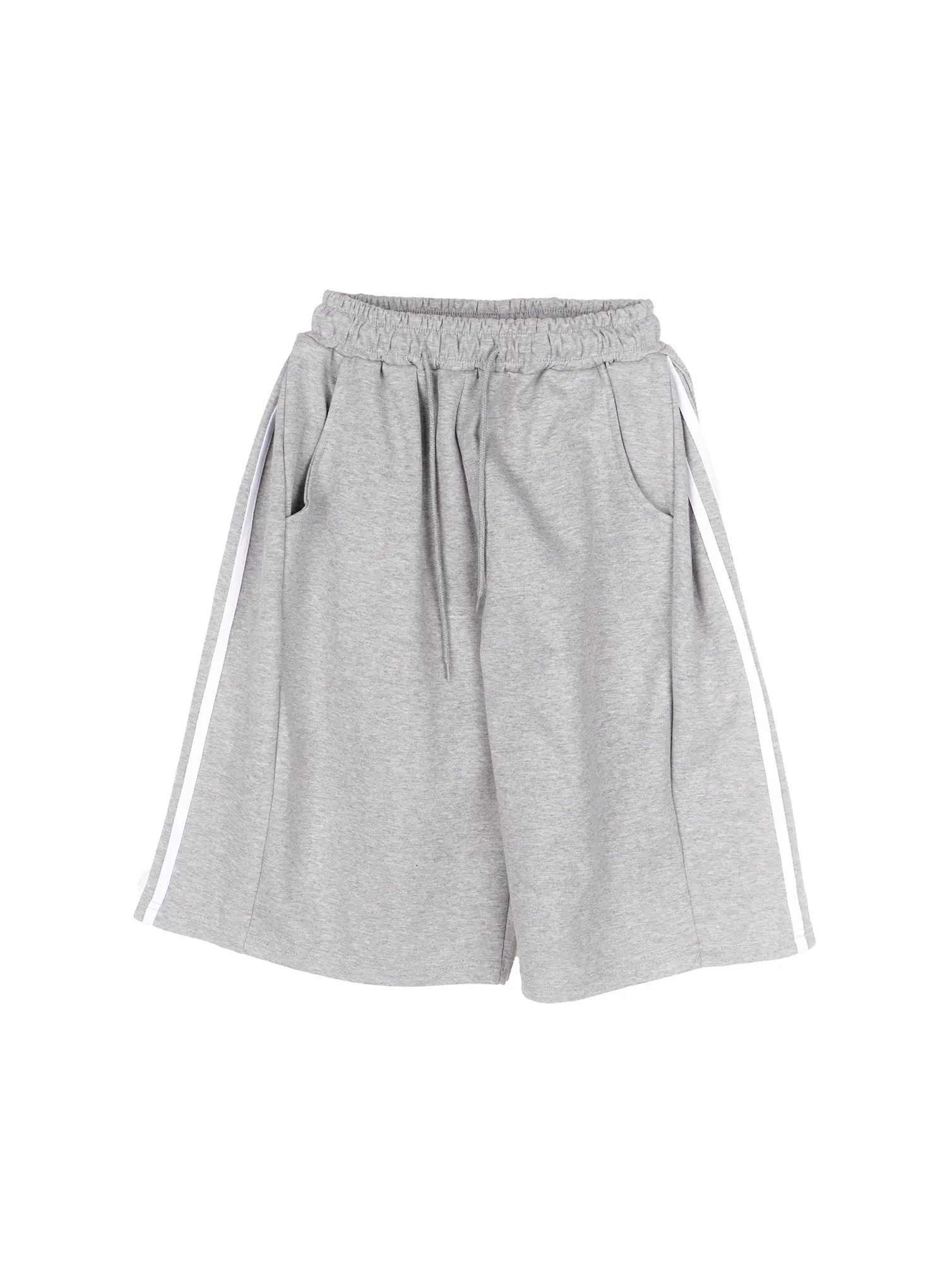 Men's Black Stripe Track Shorts (Gray) IA517 - Image 7