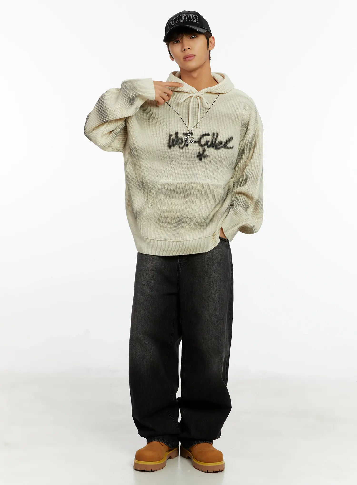 Men's Black Washed Baggy Jeans ID524 - Image 7