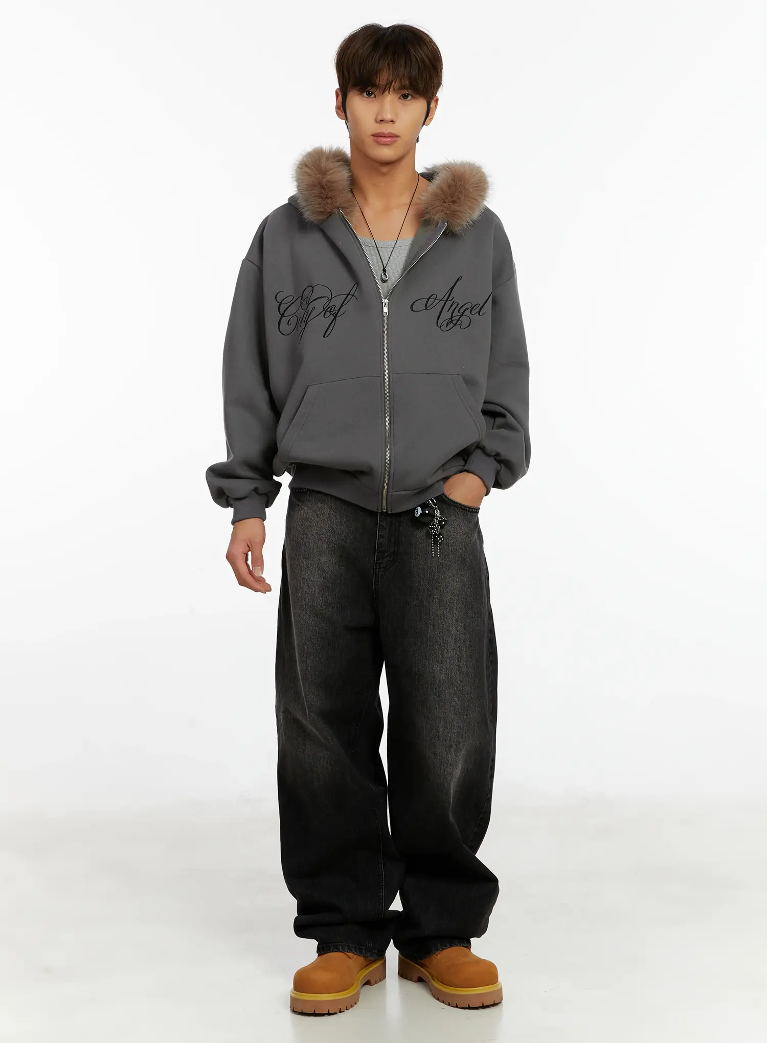 Men's Black Washed Baggy Jeans ID524 - Image 9