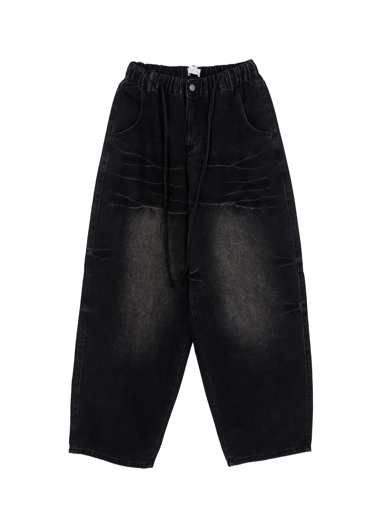 Men's Black Washed Wide Leg Jeans IM530 - Image 13