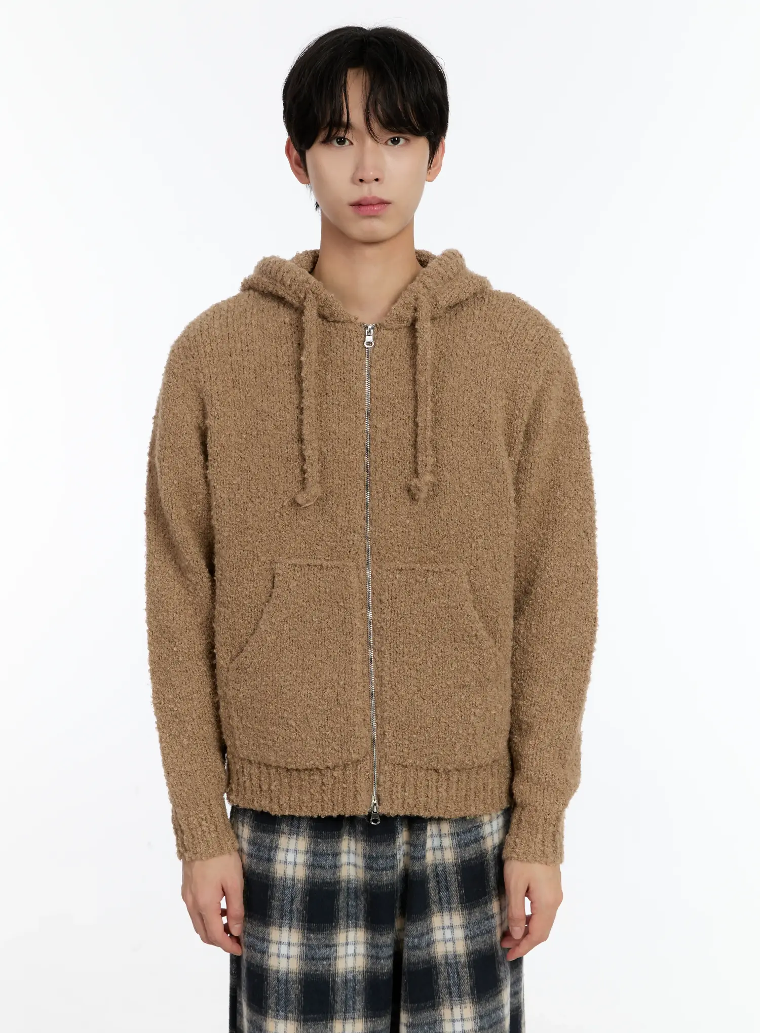 Men's Boucle Knit Zip-Up Hoodie ID502 - Image 14