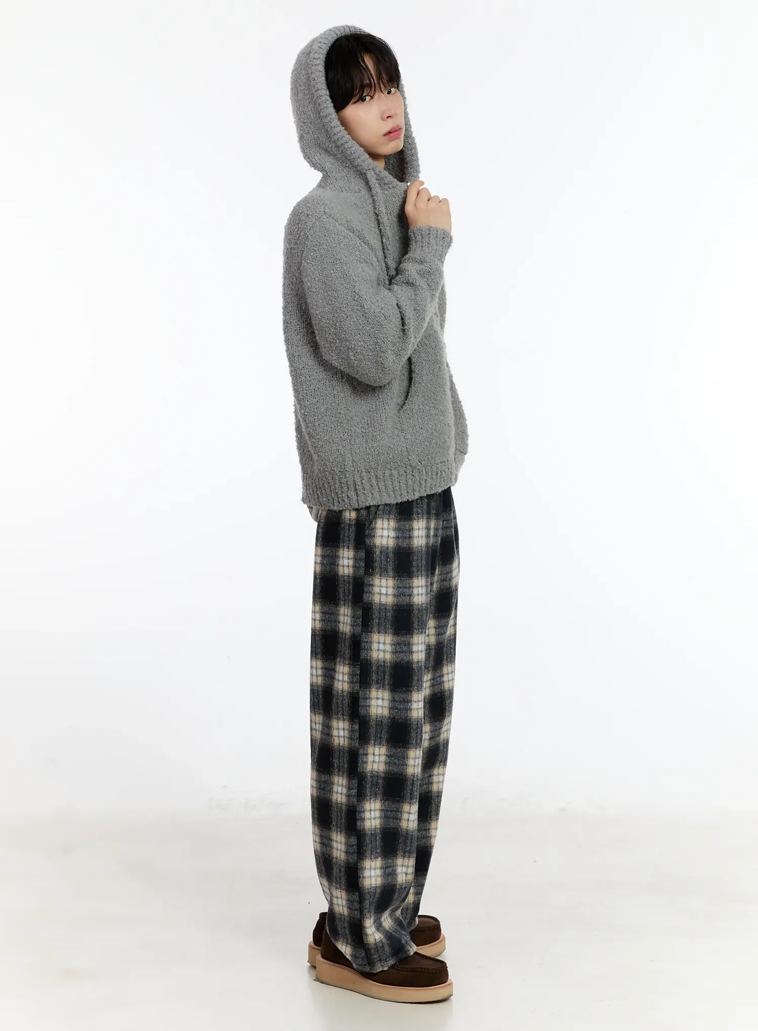 Men's Boucle Knit Zip-Up Hoodie ID502 - Image 8