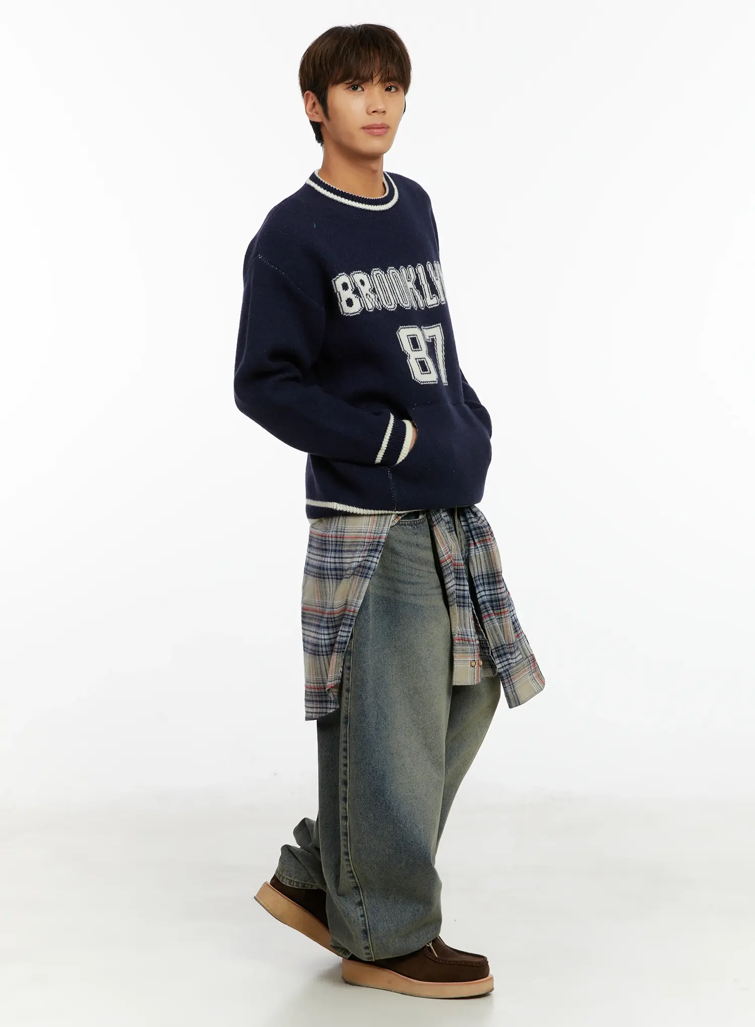 Men's Brooklyn Lettering Knit Sweater ID524 - Image 2