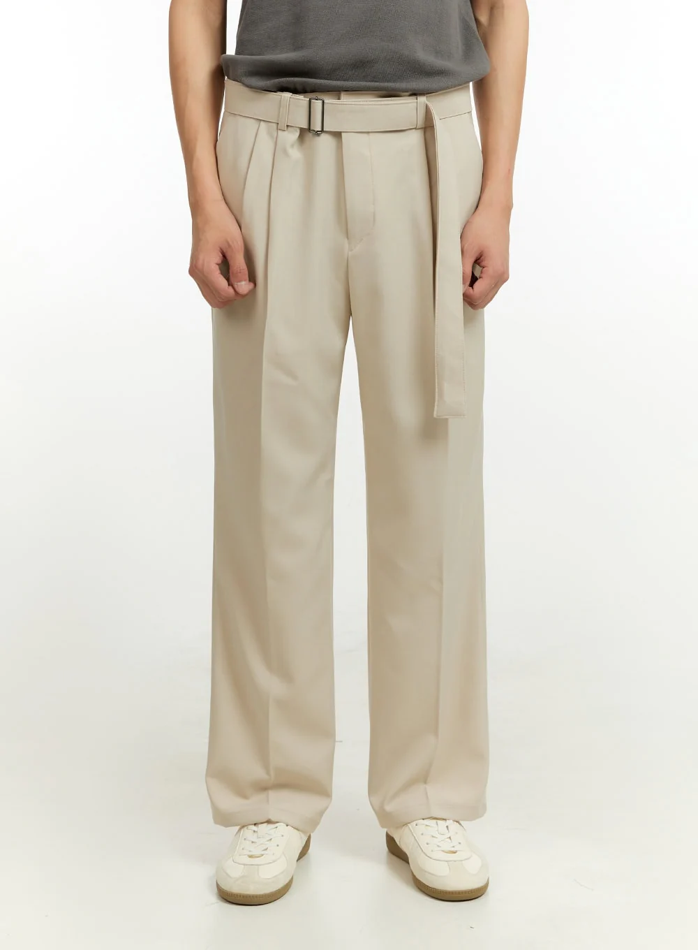 Men's Buckle-Waist Wide Fit Pants IL412 - Image 2