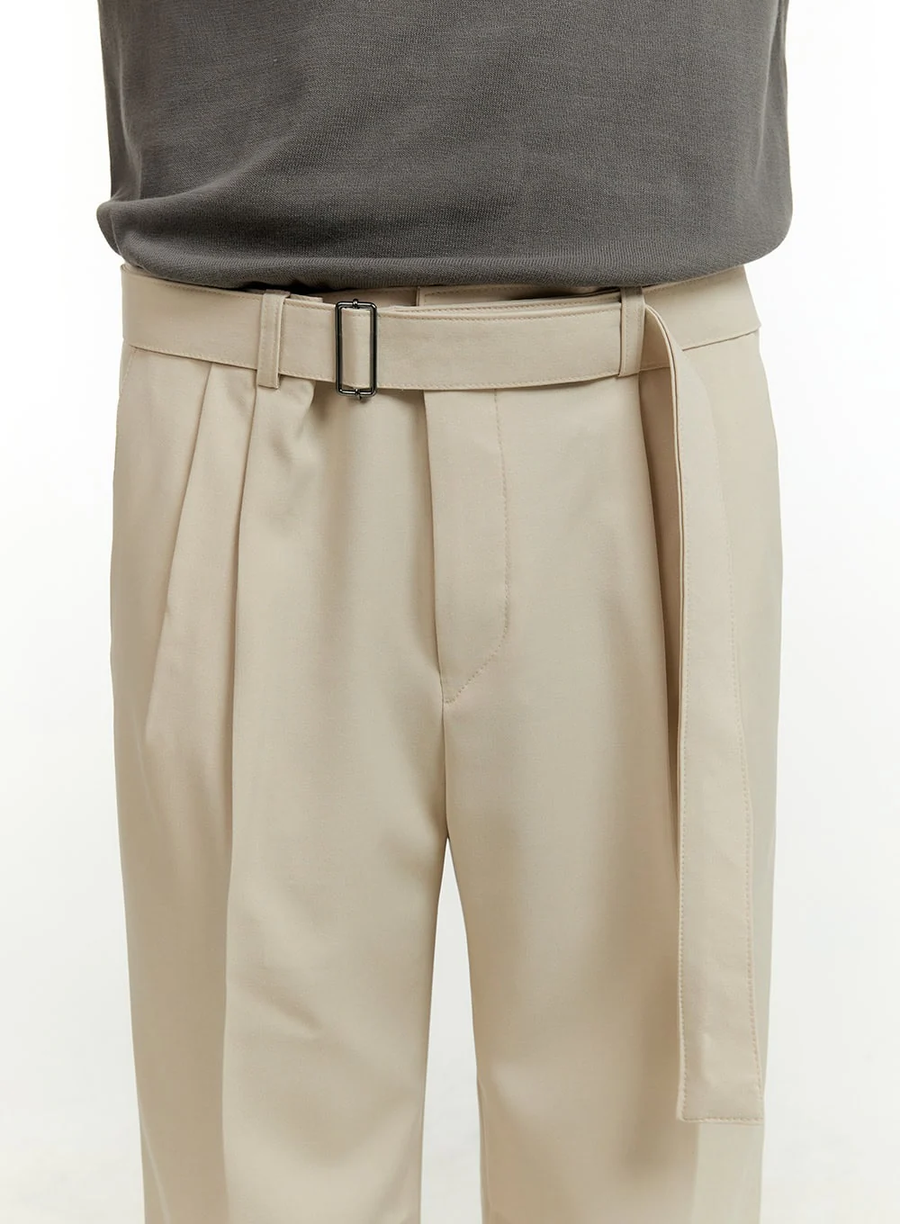 Men's Buckle-Waist Wide Fit Pants IL412 - Image 4