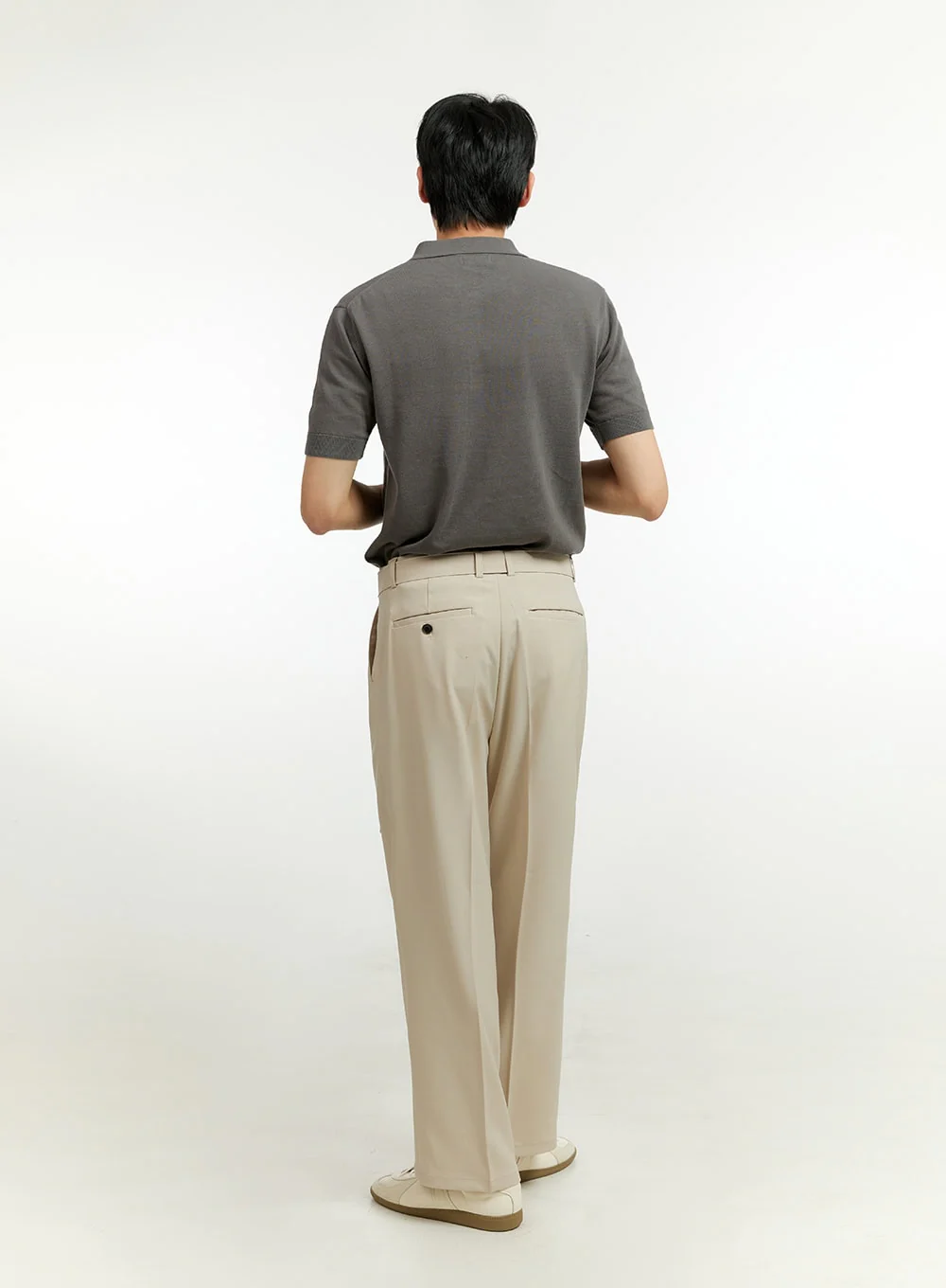 Men's Buckle-Waist Wide Fit Pants IL412 - Image 8