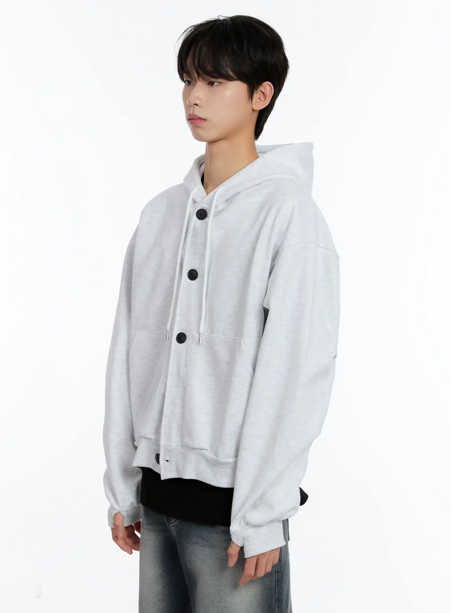 Men's Buttoned Hoodie ID502 - Image 4