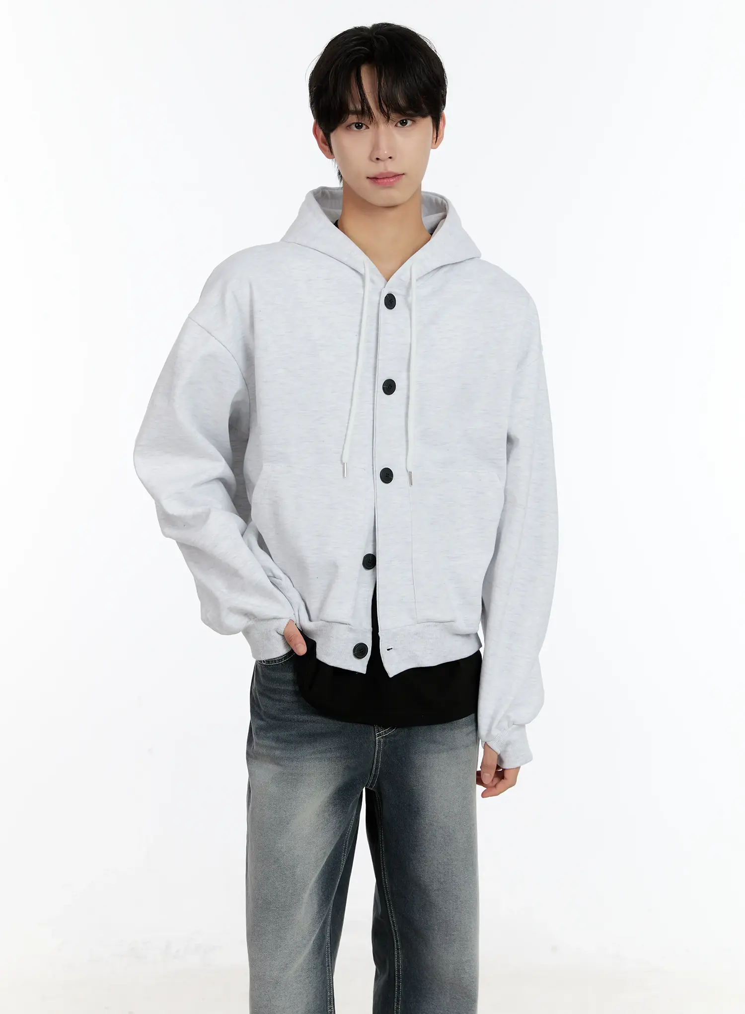 Men's Buttoned Hoodie ID502 - Image 6