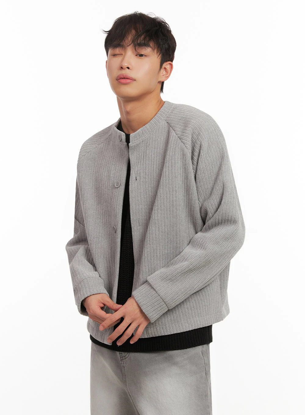 Men's Buttoned Knit Cardigan ID431 - Image 3