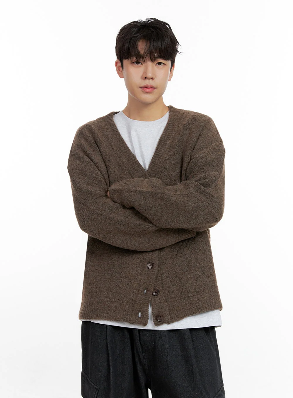 Men's Buttoned Oversize Cardigan IN422 - Image 3