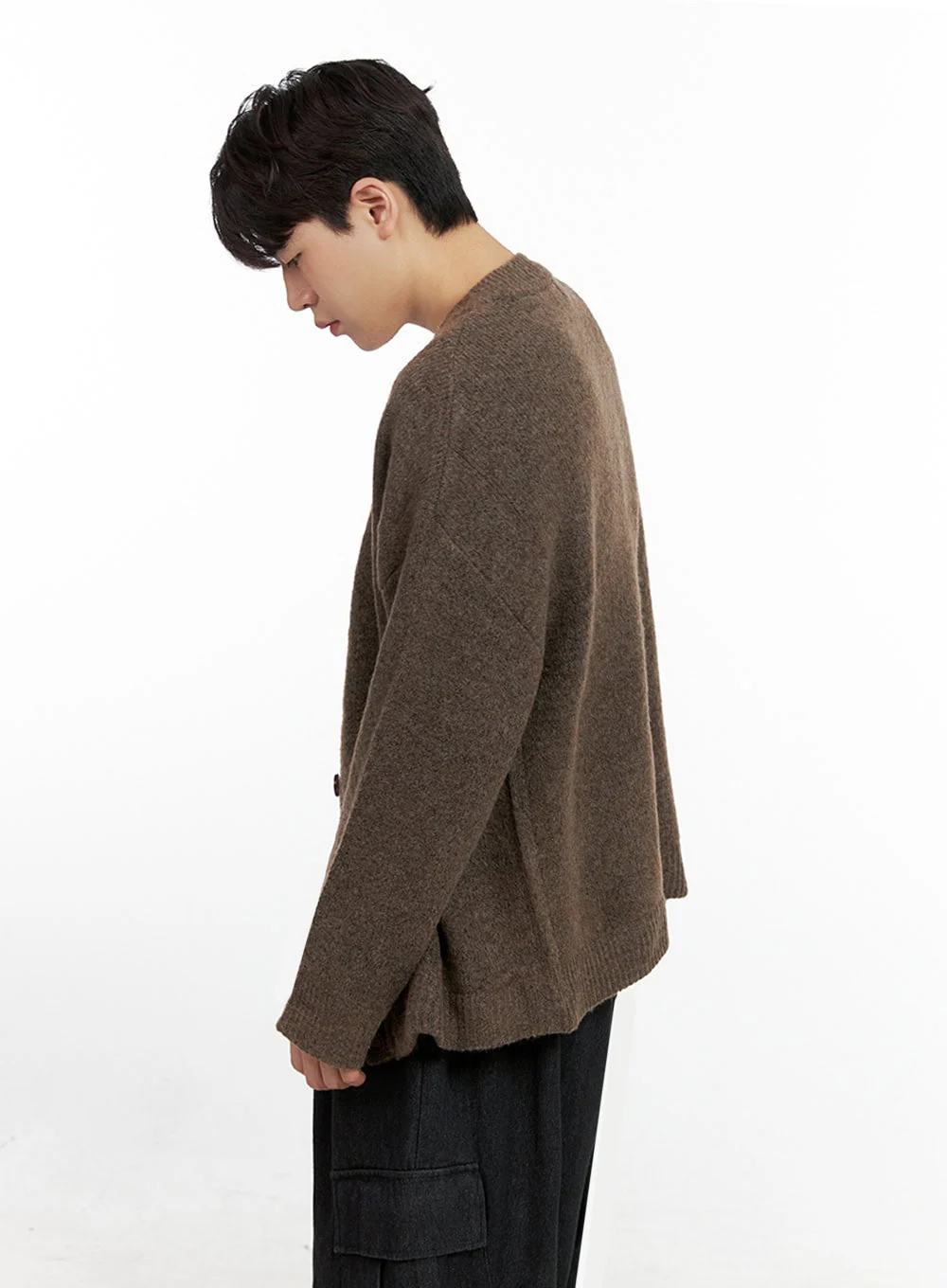 Men's Buttoned Oversize Cardigan IN422 - Image 4