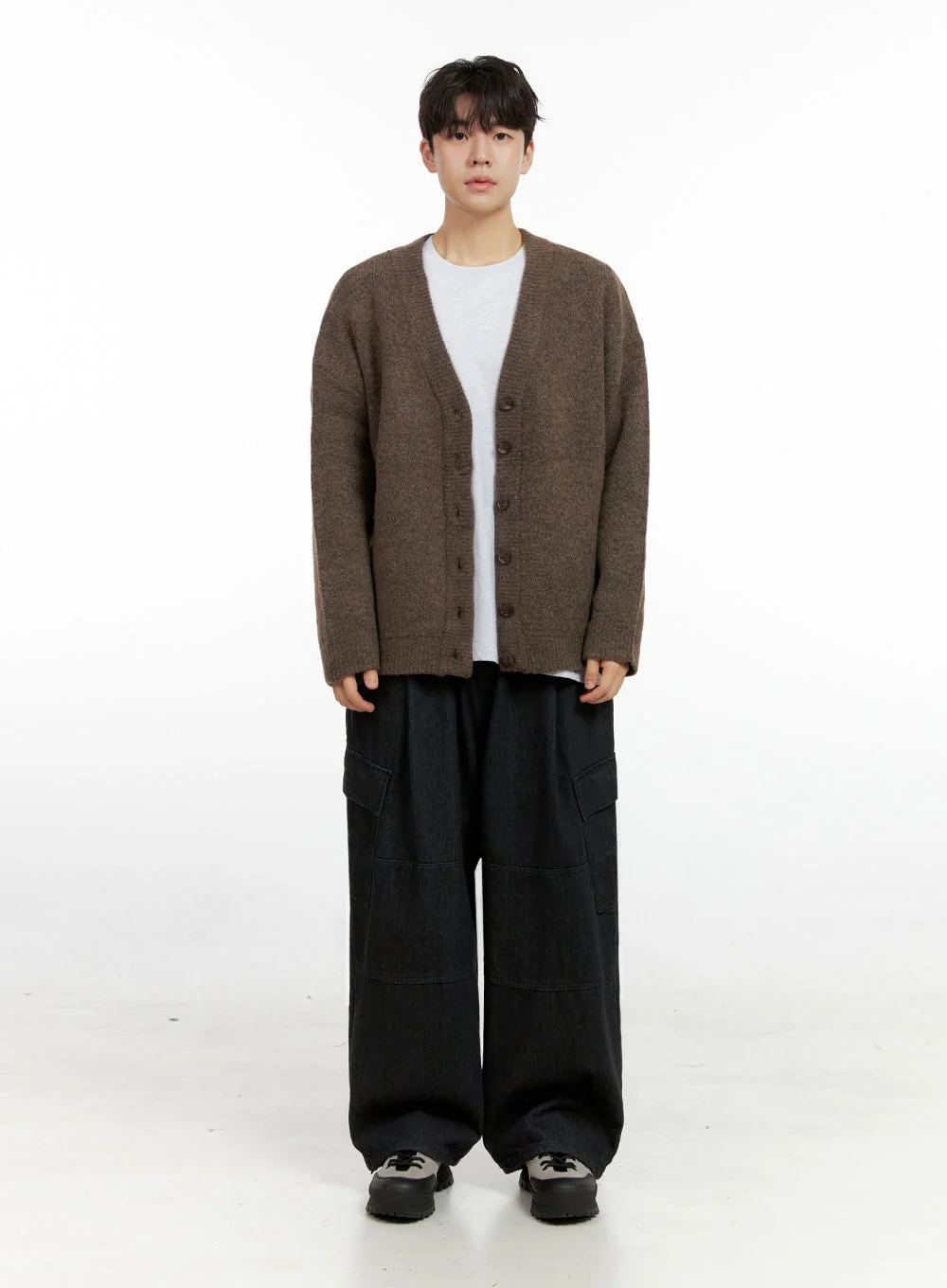 Men's Buttoned Oversize Cardigan IN422 - Image 6