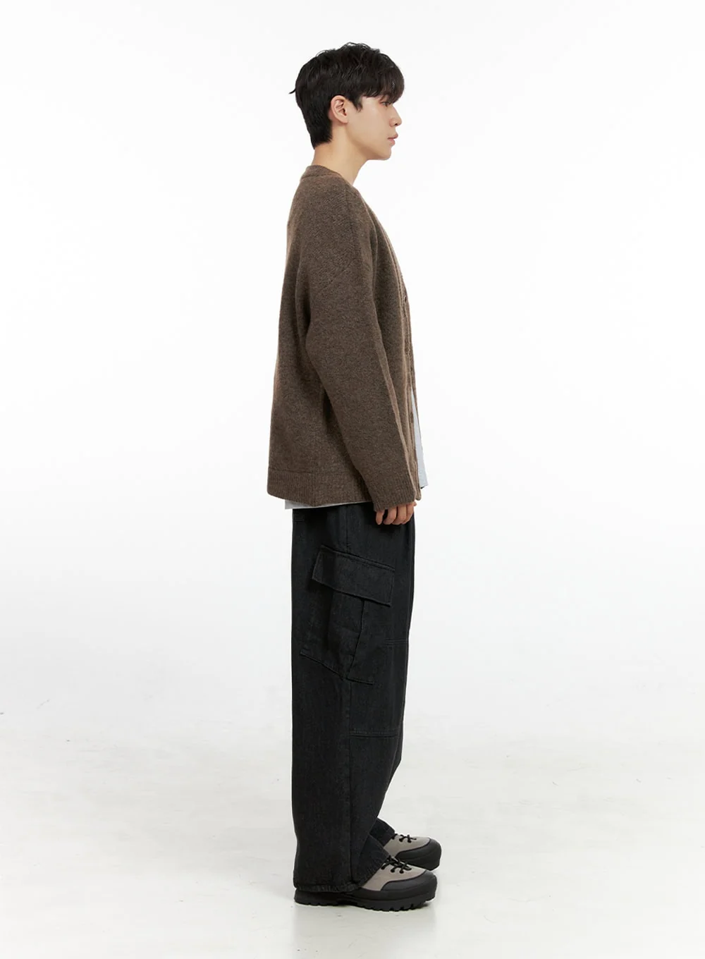Men's Buttoned Oversize Cardigan IN422 - Image 7