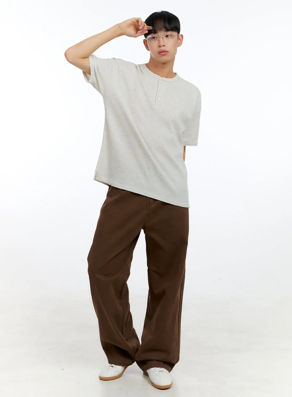 Men's Buttoned Ribbed Cotton Top IG416 - Image 2