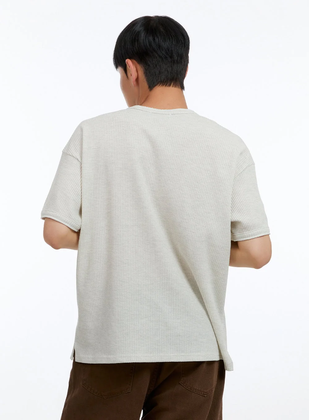 Men's Buttoned Ribbed Cotton Top IG416 - Image 4