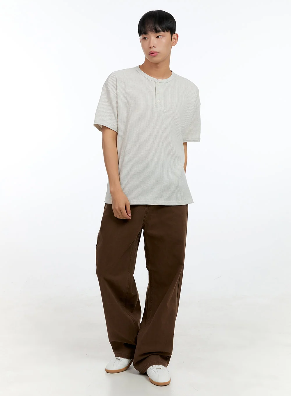 Men's Buttoned Ribbed Cotton Top IG416 - Image 5