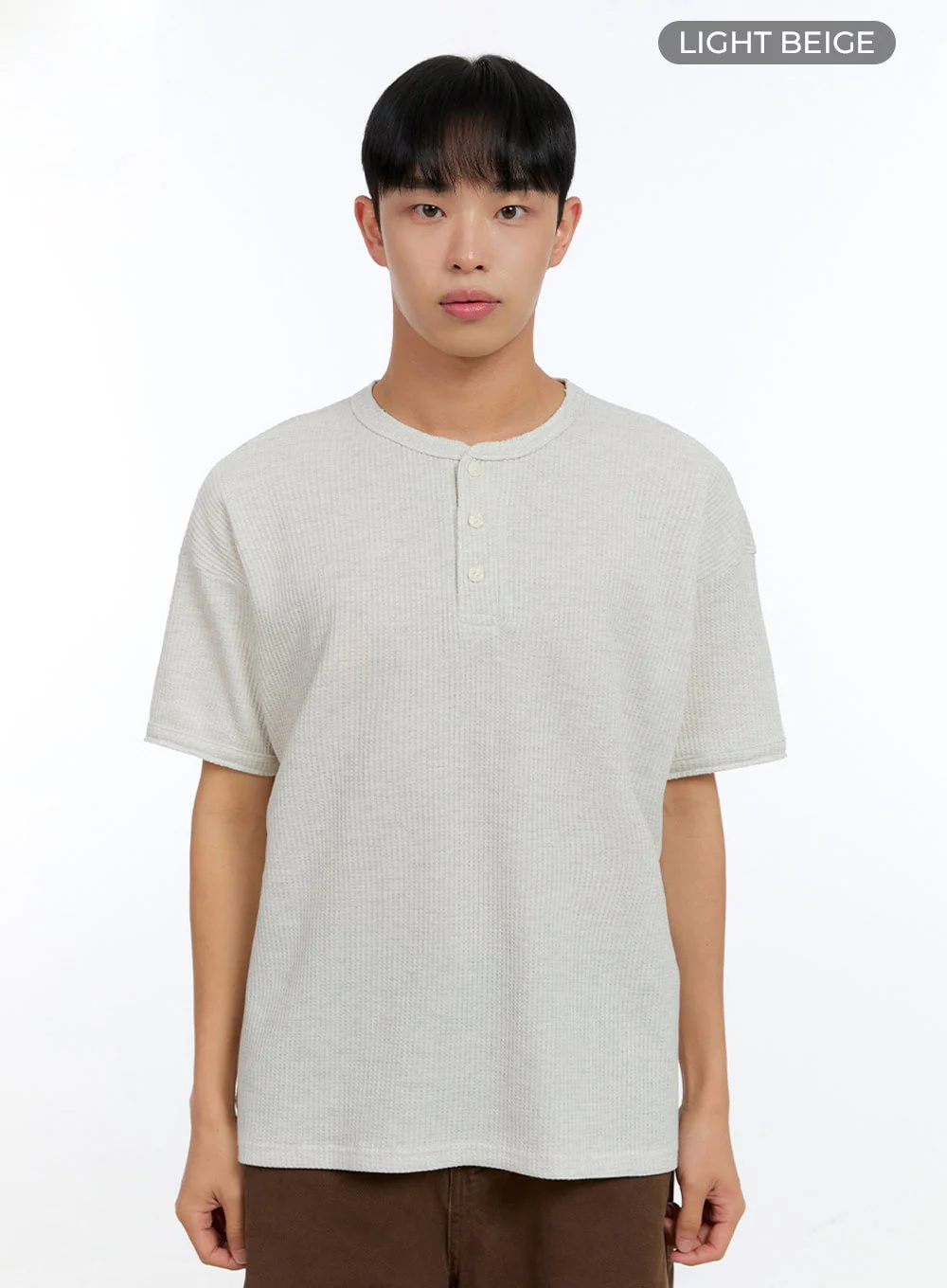 Men's Buttoned Ribbed Cotton Top IG416 - Image 8
