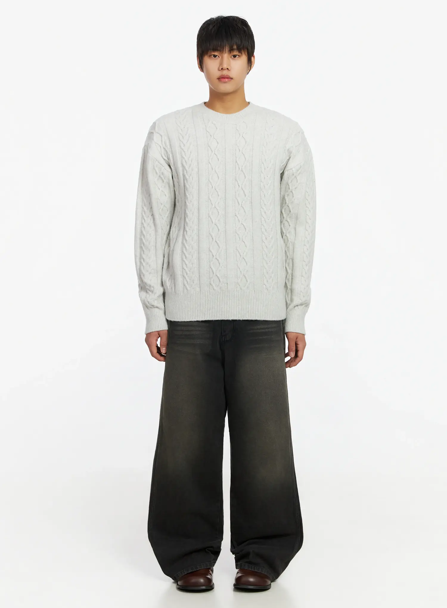 Men's Cable Knit Sweater IF503 - Image 3