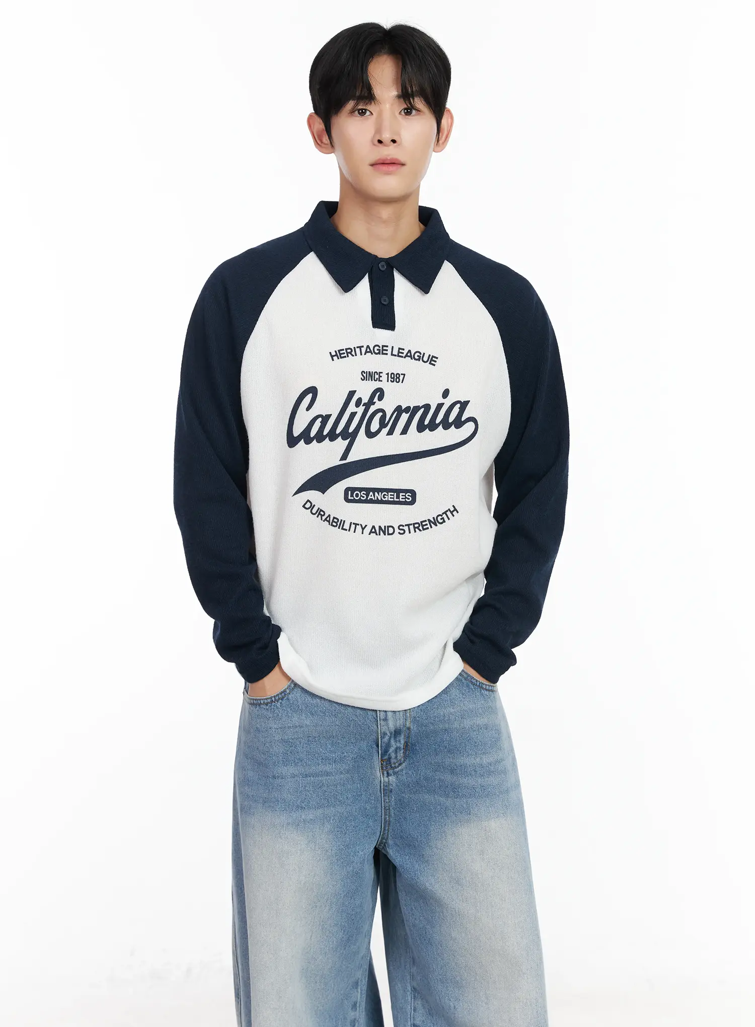 Men's California Heritage Raglan Long Sleeve Shirt IM518