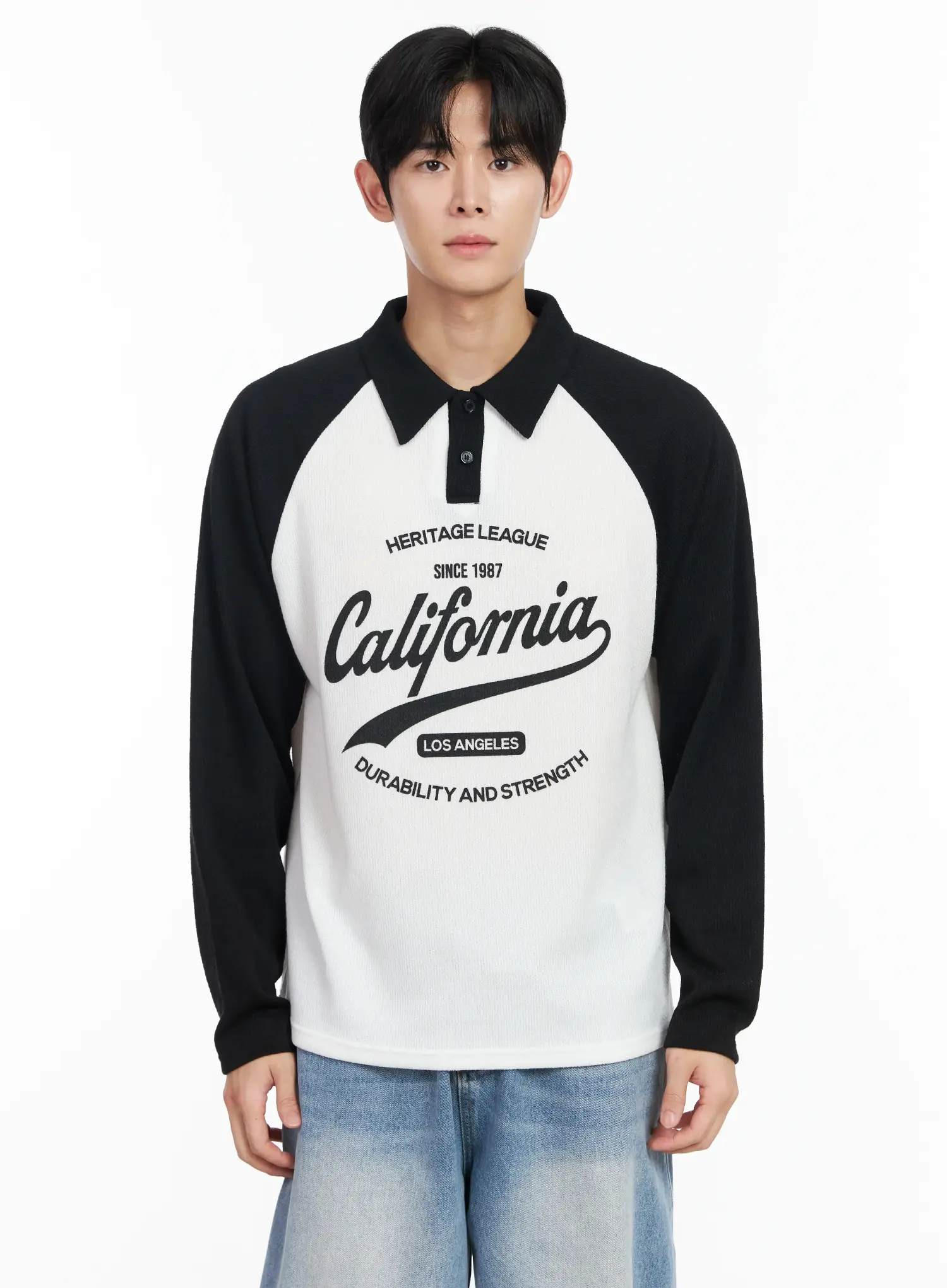Men's California Heritage Raglan Long Sleeve Shirt IM518 - Image 11