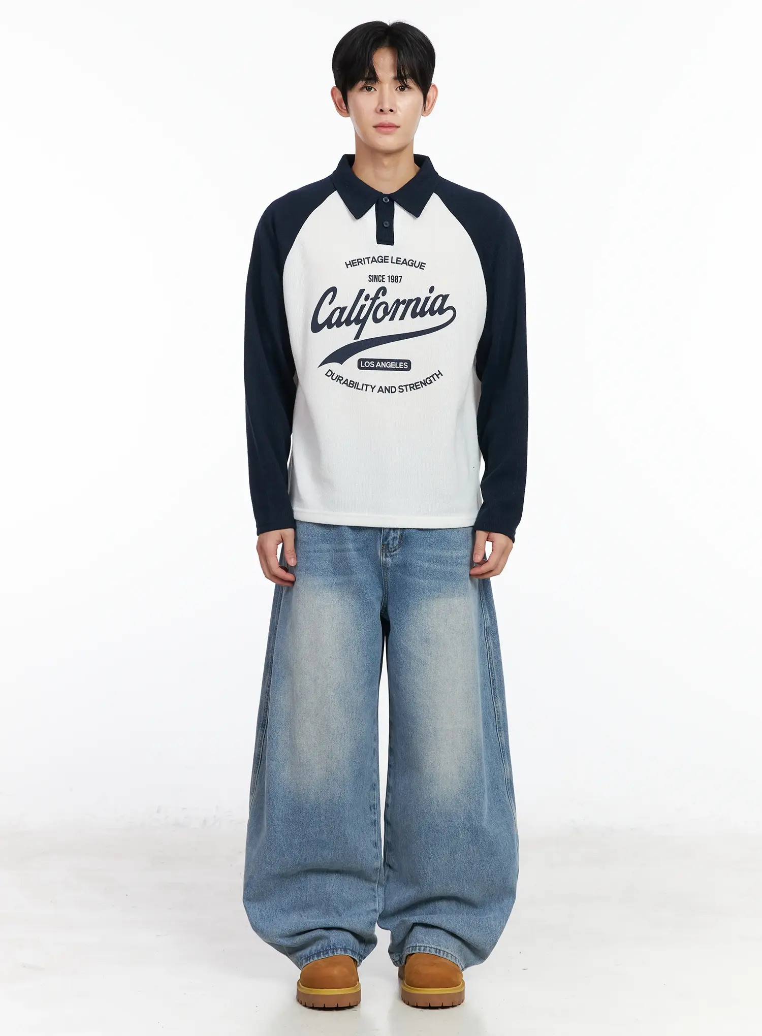Men's California Heritage Raglan Long Sleeve Shirt IM518 - Image 3