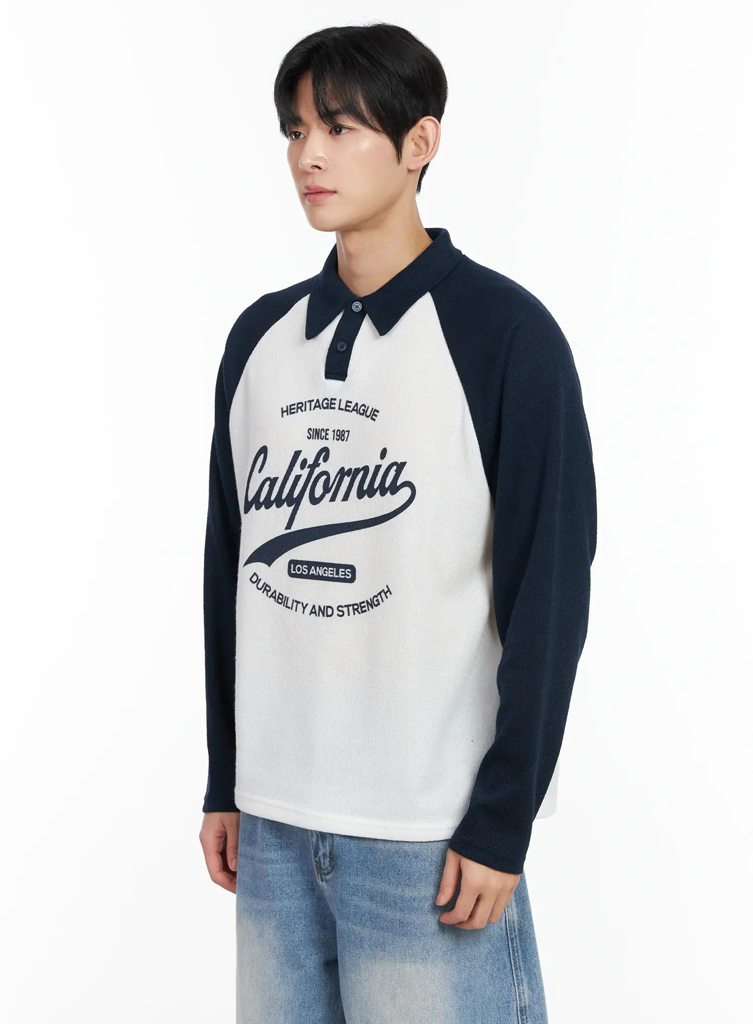 Men's California Heritage Raglan Long Sleeve Shirt IM518 - Image 4