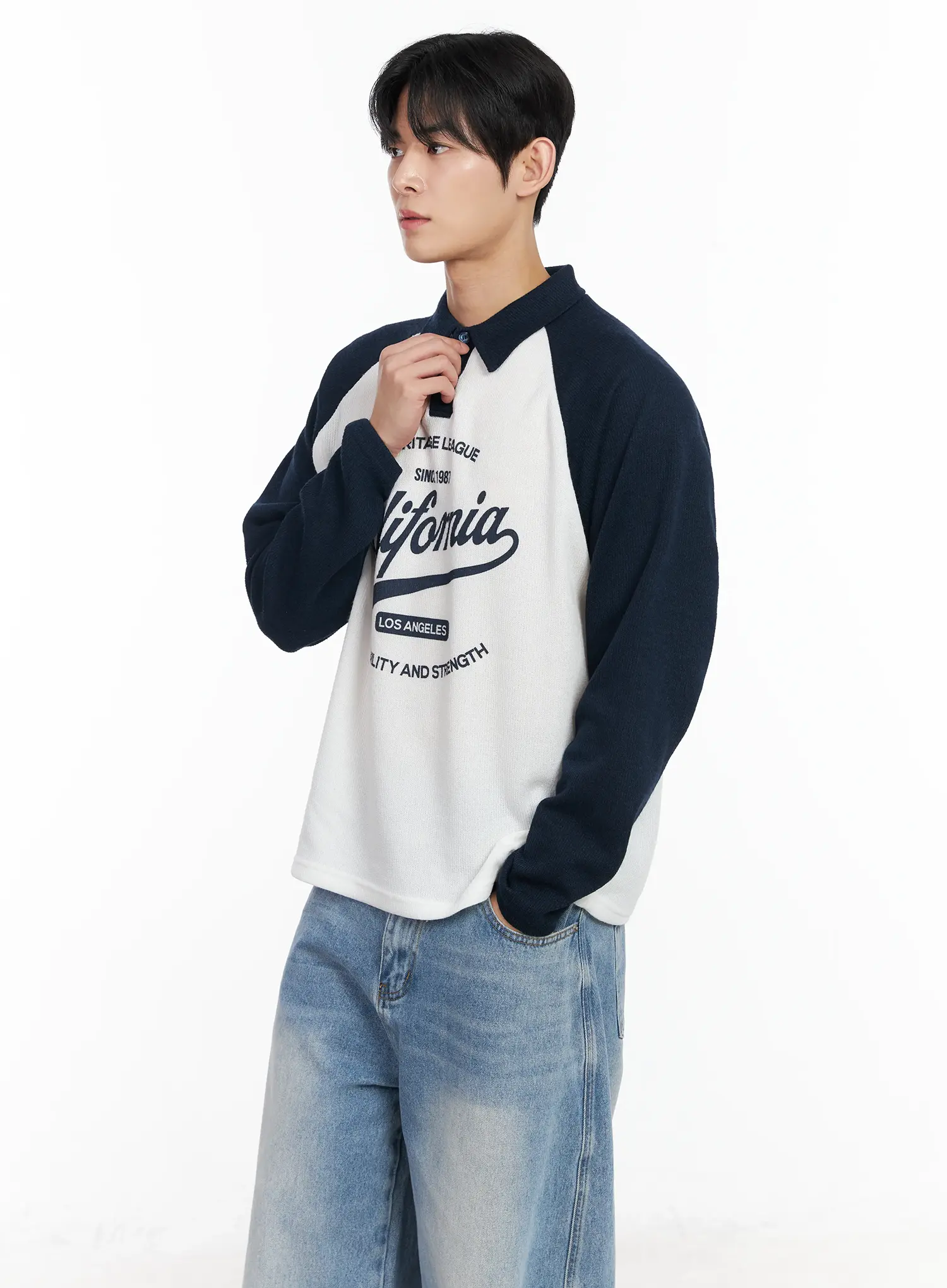 Men's California Heritage Raglan Long Sleeve Shirt IM518 - Image 6