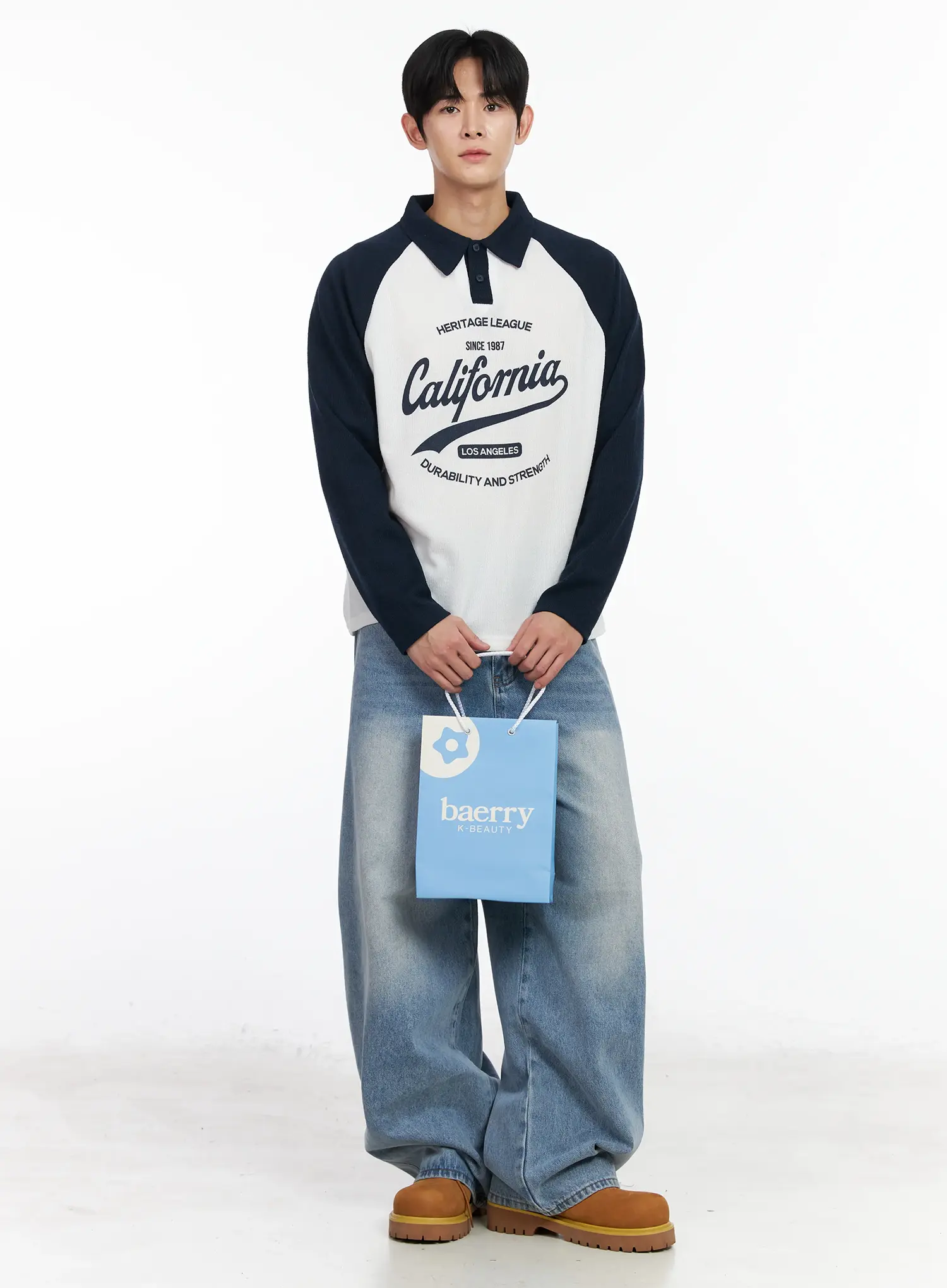 Men's California Heritage Raglan Long Sleeve Shirt IM518 - Image 7