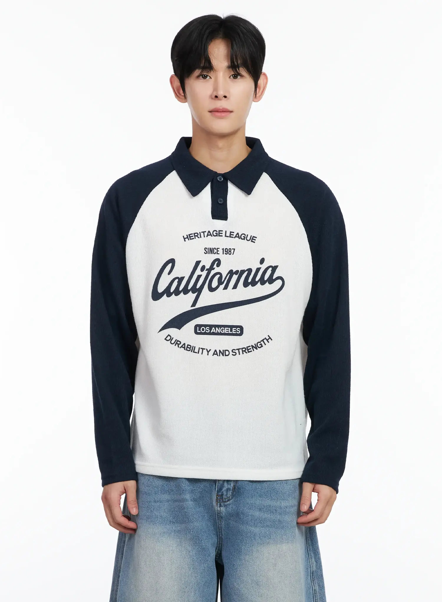 Men's California Heritage Raglan Long Sleeve Shirt IM518 - Image 8