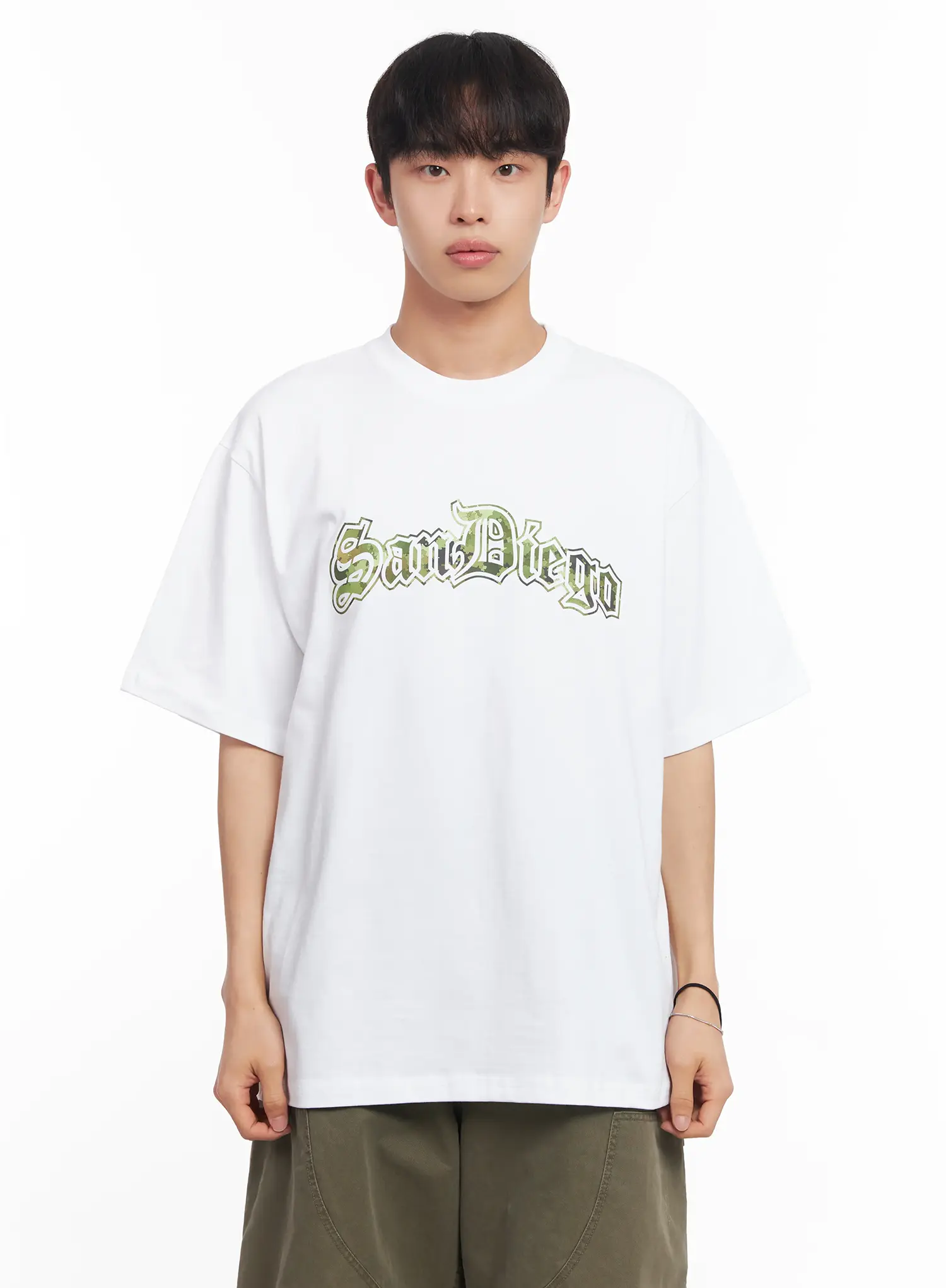 Men's Camo Graphic Oversized Tee IU518 - Image 13