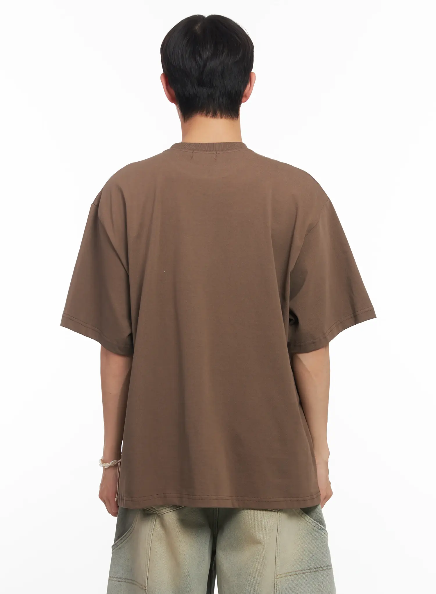 Men's Camo Graphic Oversized Tee IU518 - Image 5