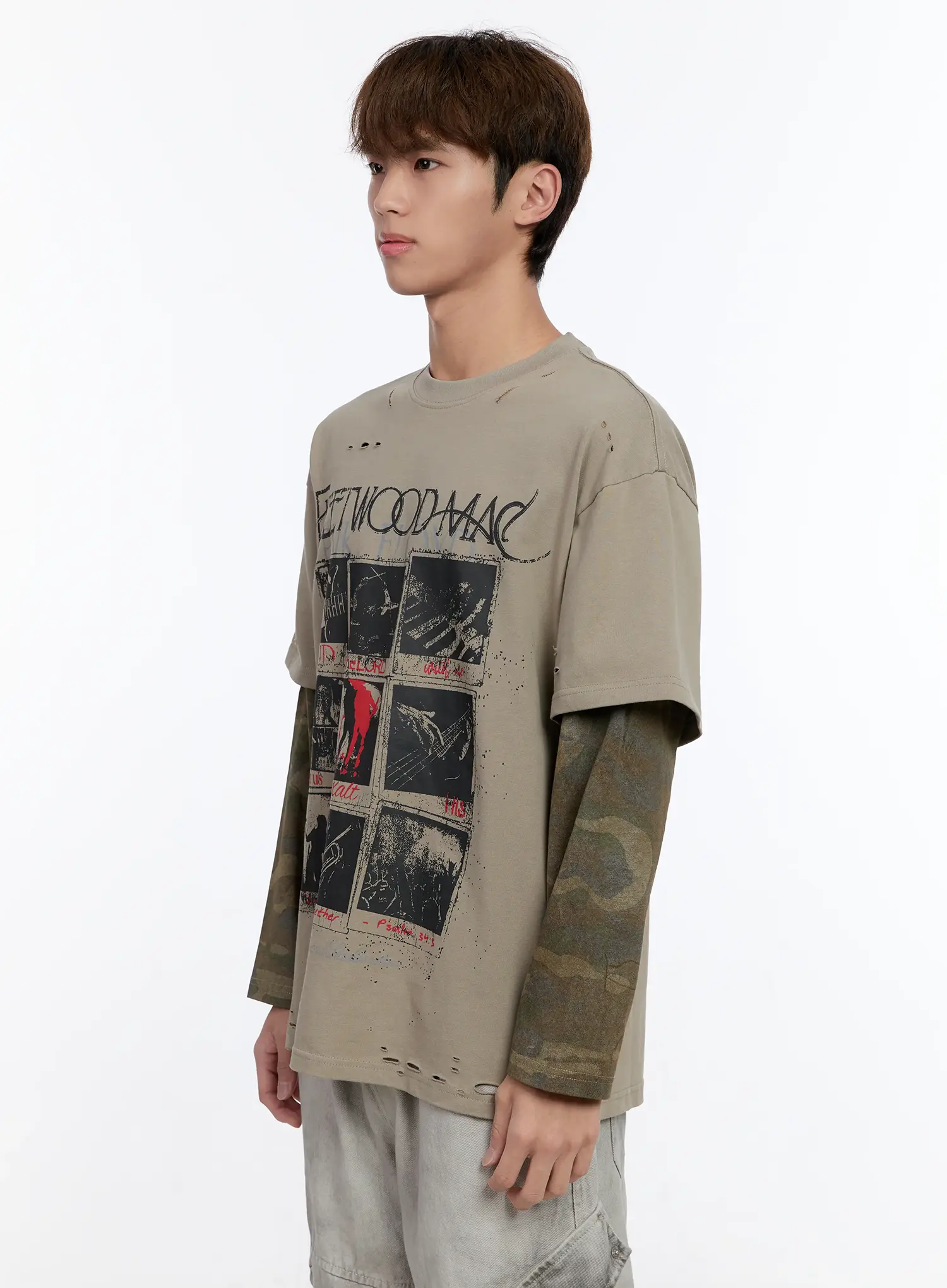 Men's Camouflage Layered Long Sleeve Tee IN512 - Image 4