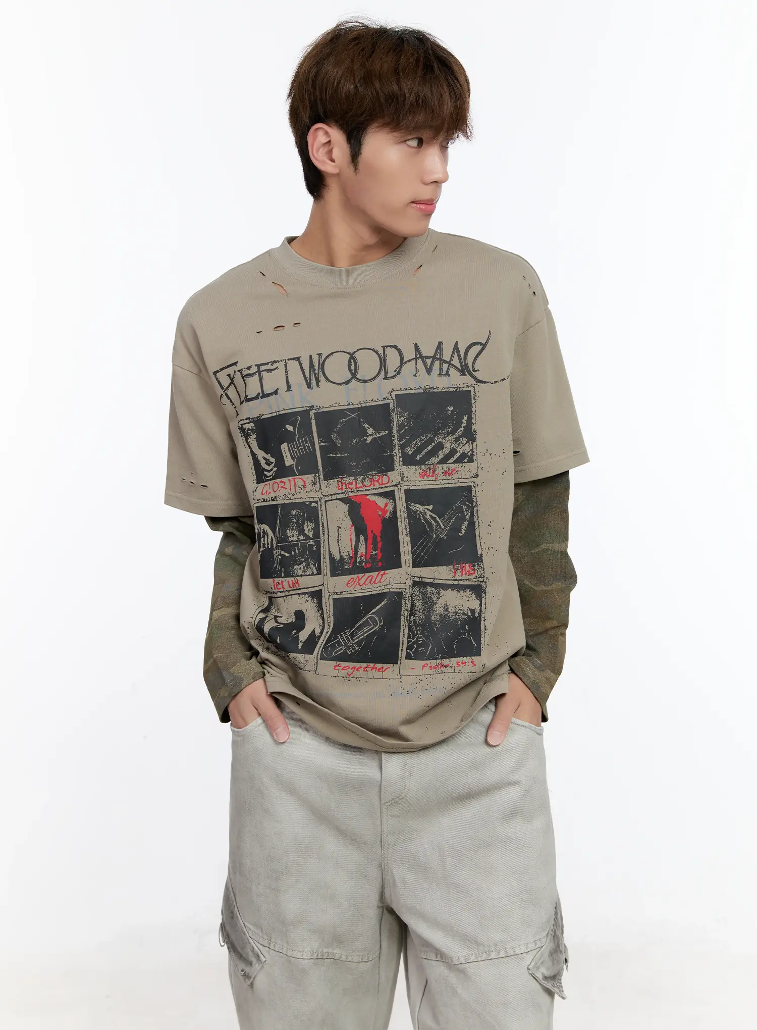 Men's Camouflage Layered Long Sleeve Tee IN512 - Image 6