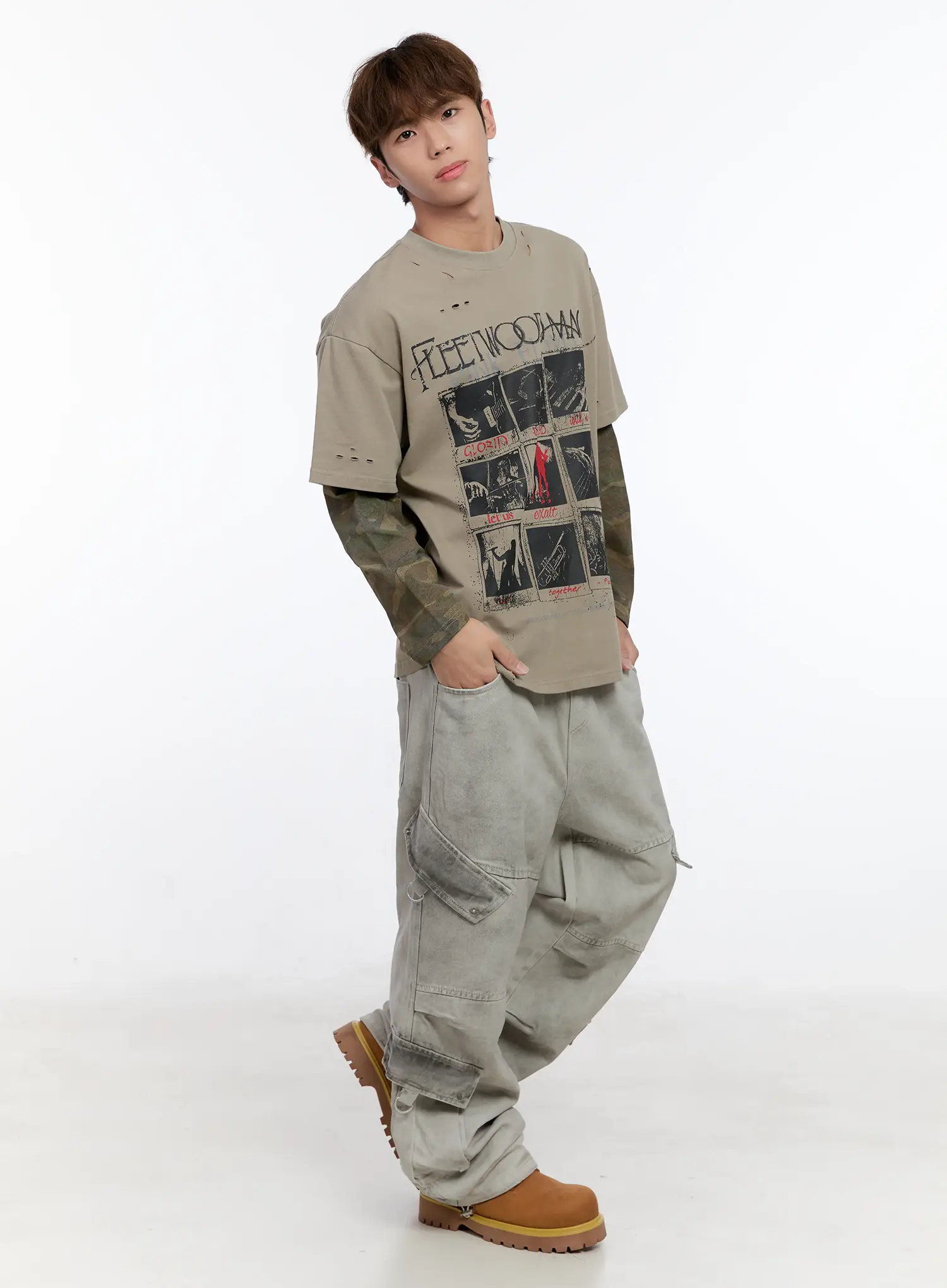 Men's Camouflage Layered Long Sleeve Tee IN512 - Image 7