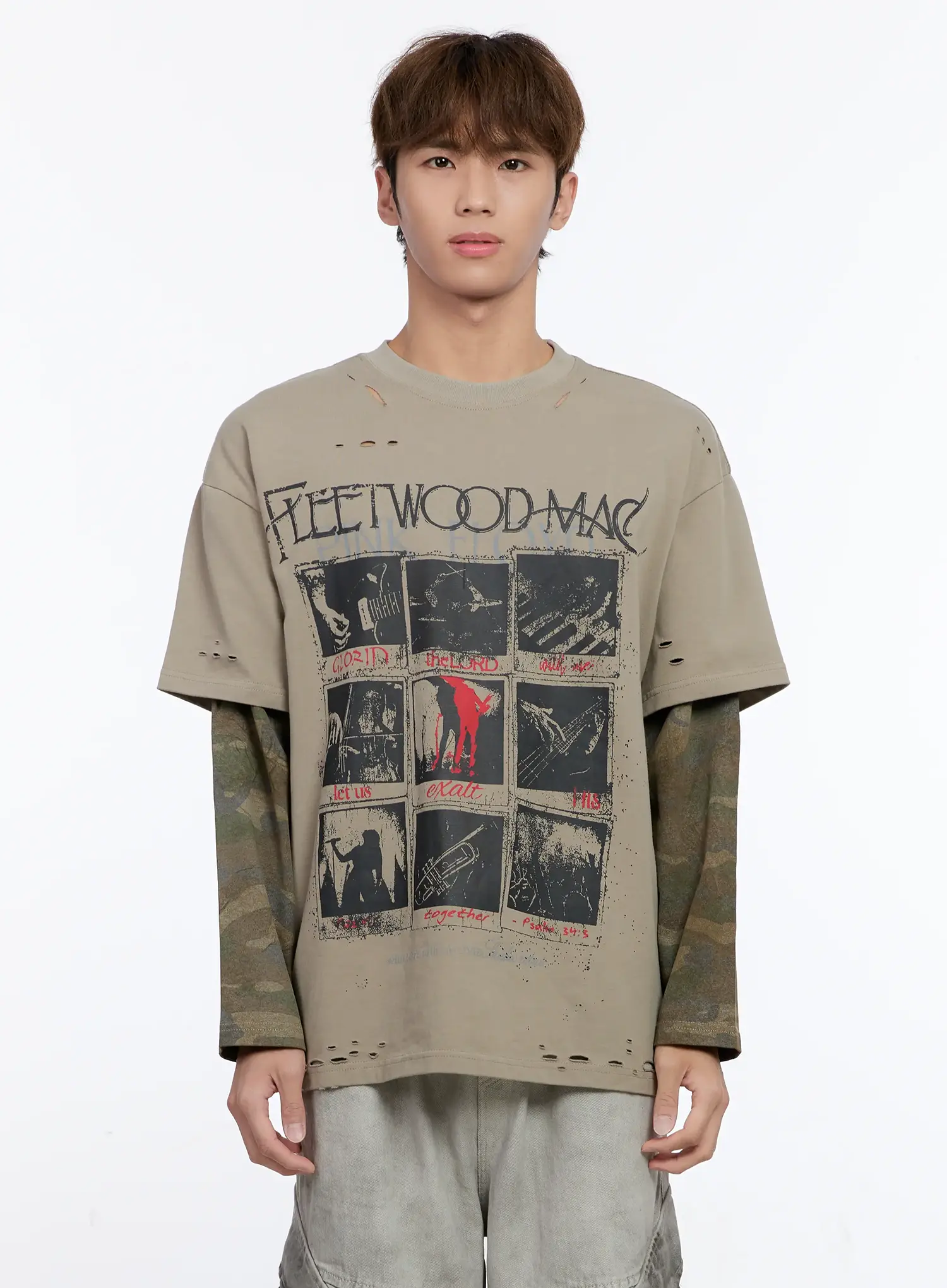Men's Camouflage Layered Long Sleeve Tee IN512 - Image 9