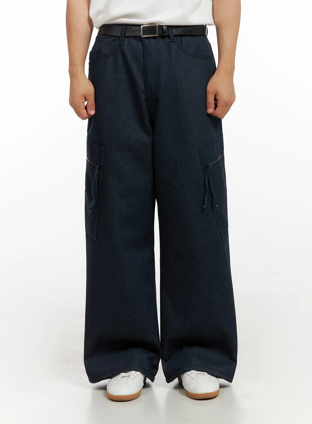 Men's Cargo Denim Jeans (Dark Blue) IG409 - Image 2