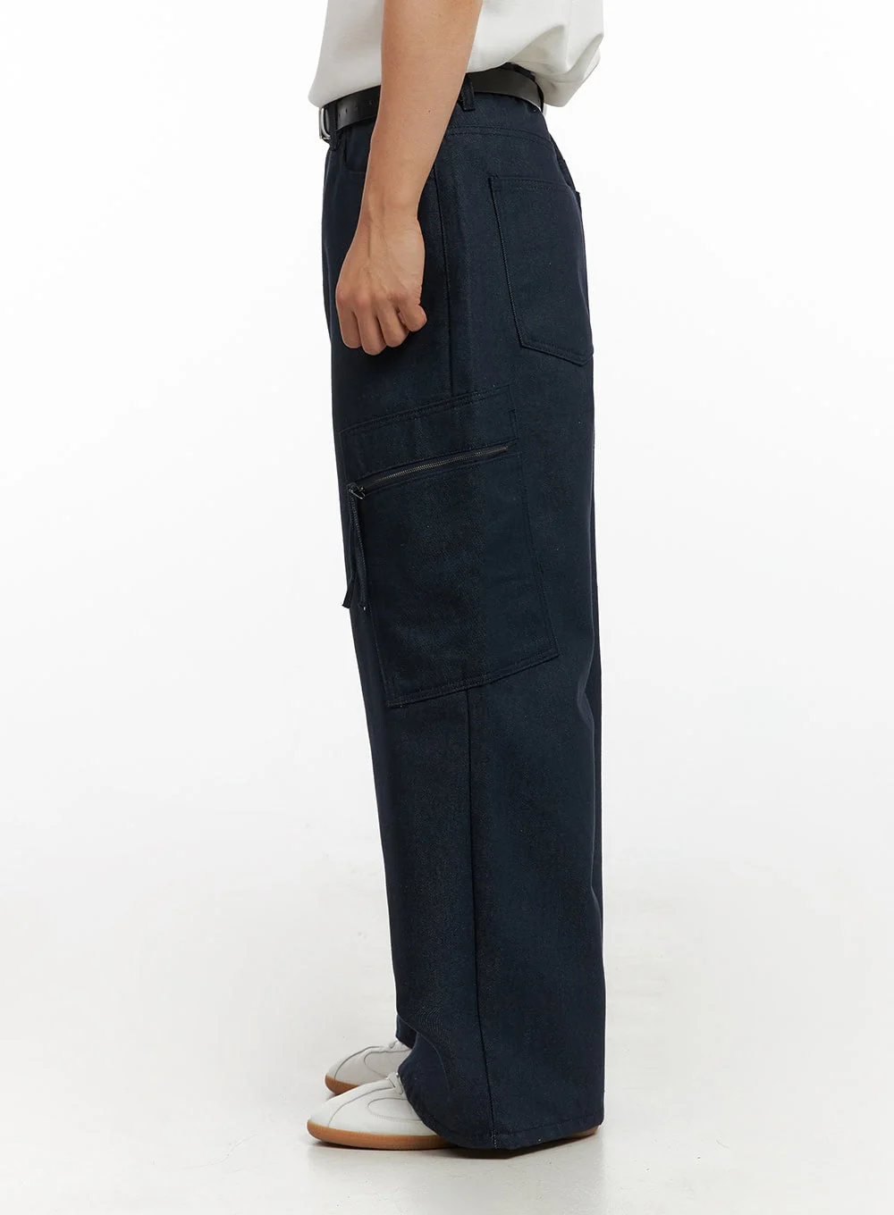Men's Cargo Denim Jeans (Dark Blue) IG409 - Image 4