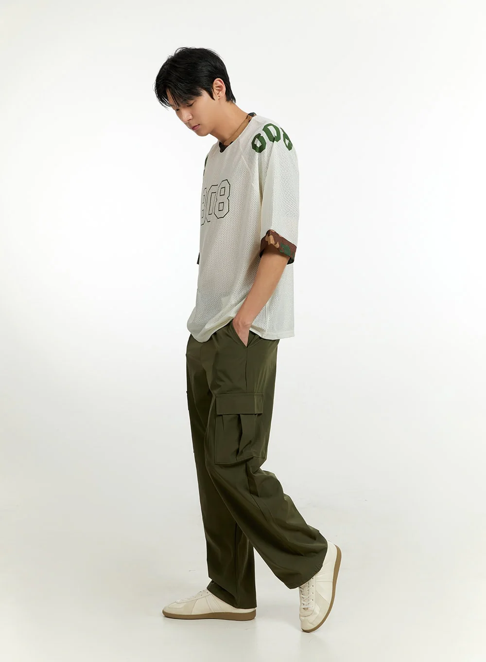 Men's Cargo Pants (Dark Green) IL412 - Image 8