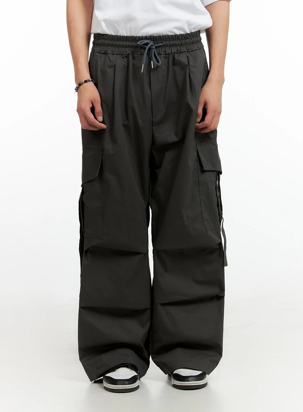 Men's Cargo Wide-Leg Pants (Dark Gray) IG402 - Image 2