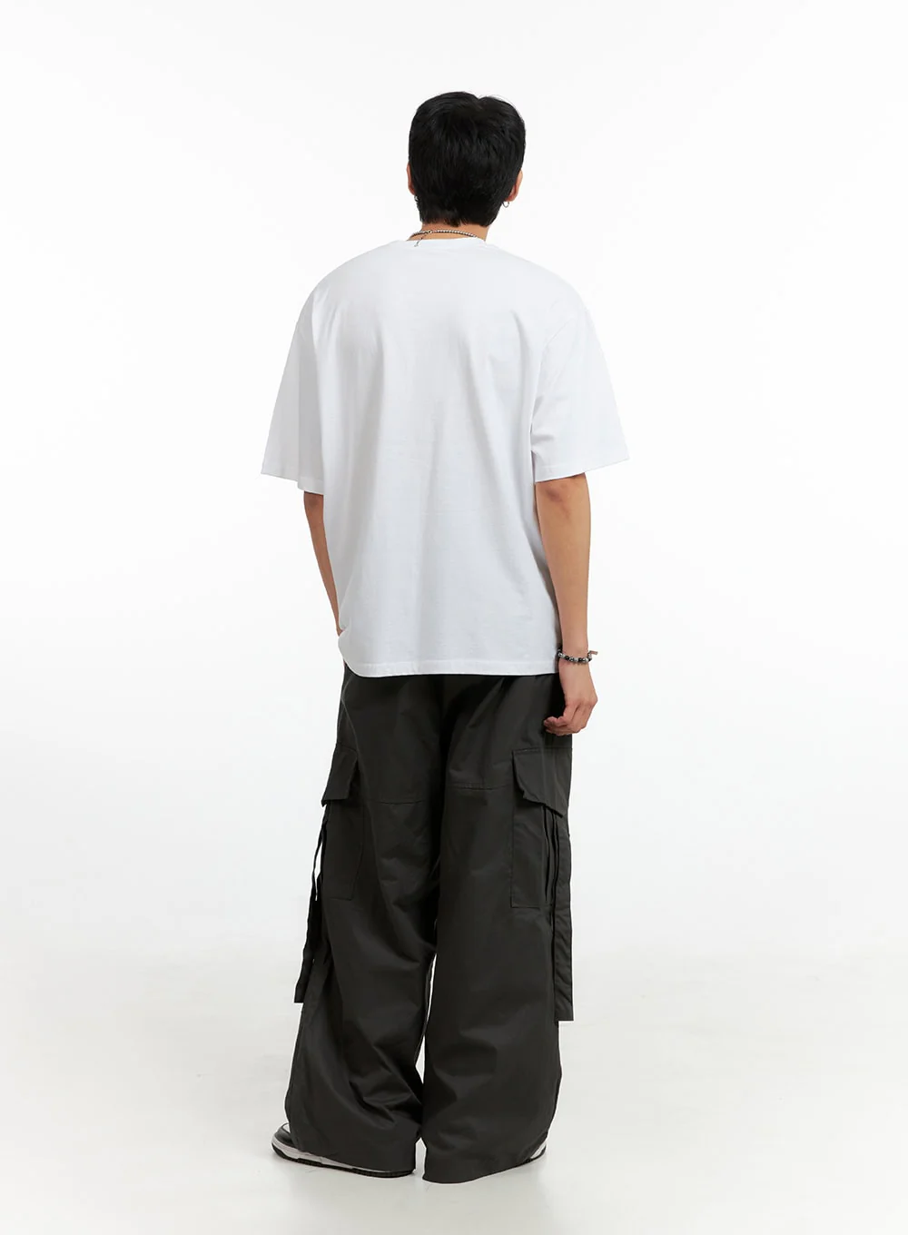 Men's Cargo Wide-Leg Pants (Dark Gray) IG402 - Image 7