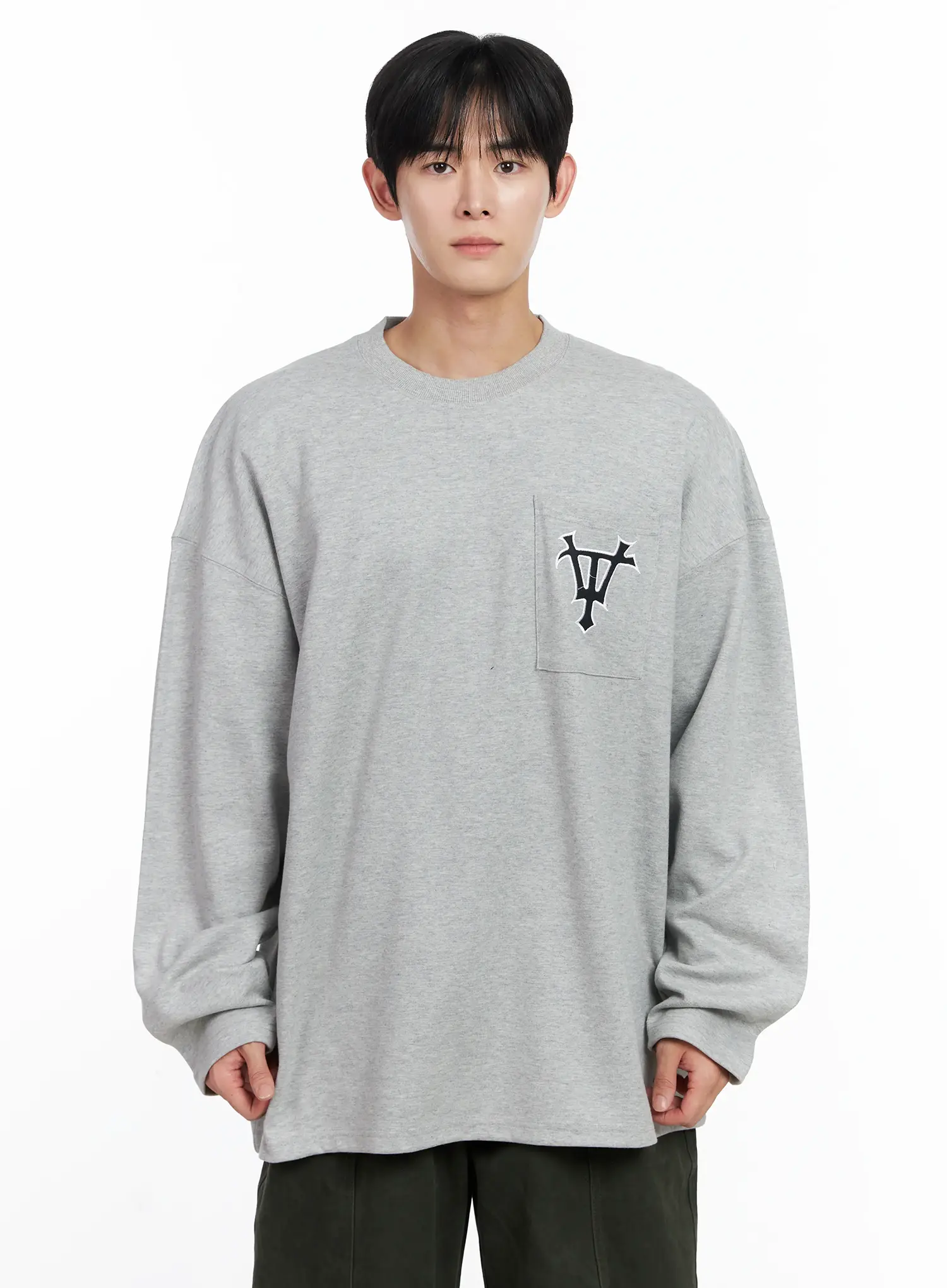 Men's Casual Embroidered Pocket Long Sleeve IJ521 - Image 11